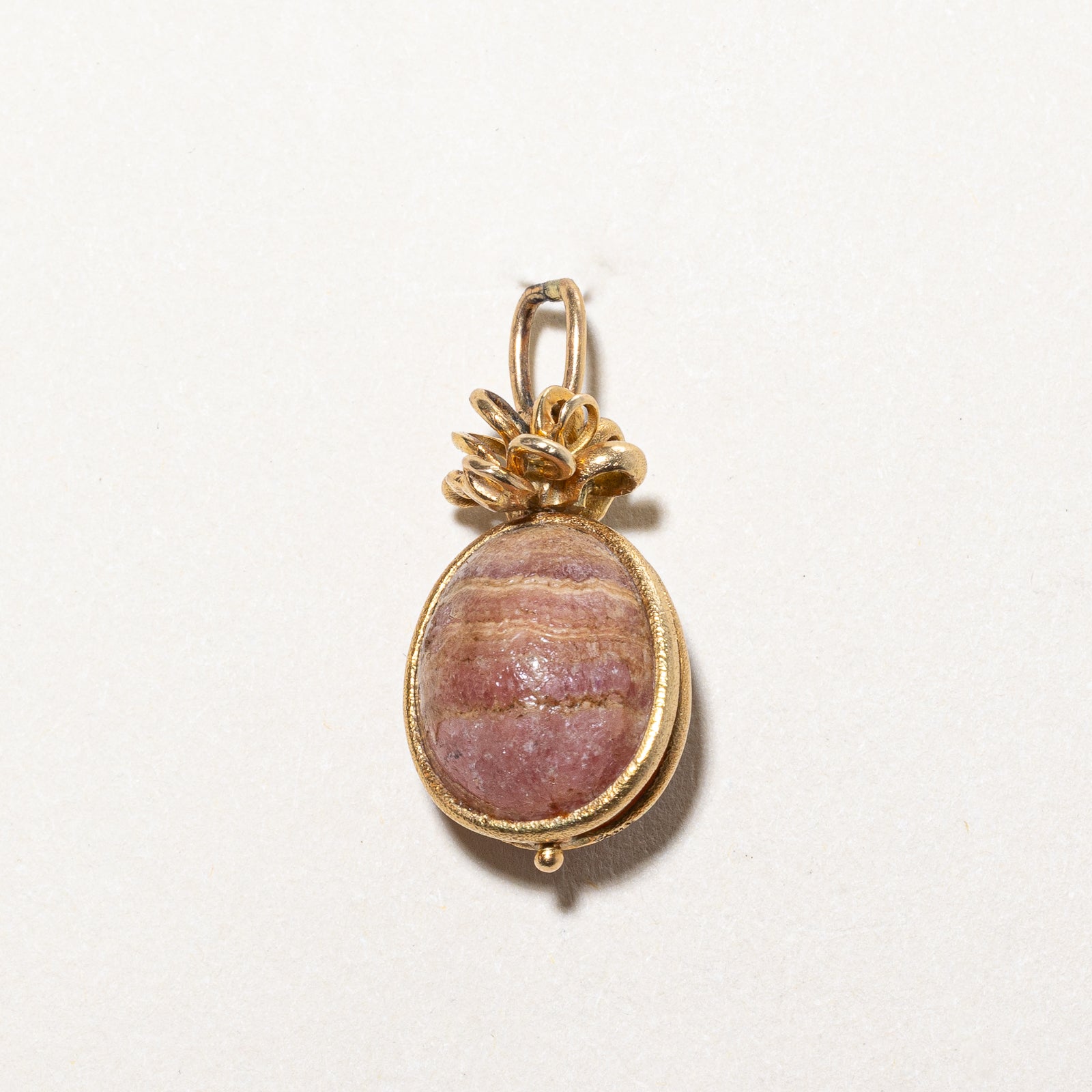 'Cavelti' Rhodochrosite Egg Charm | 22.00ct