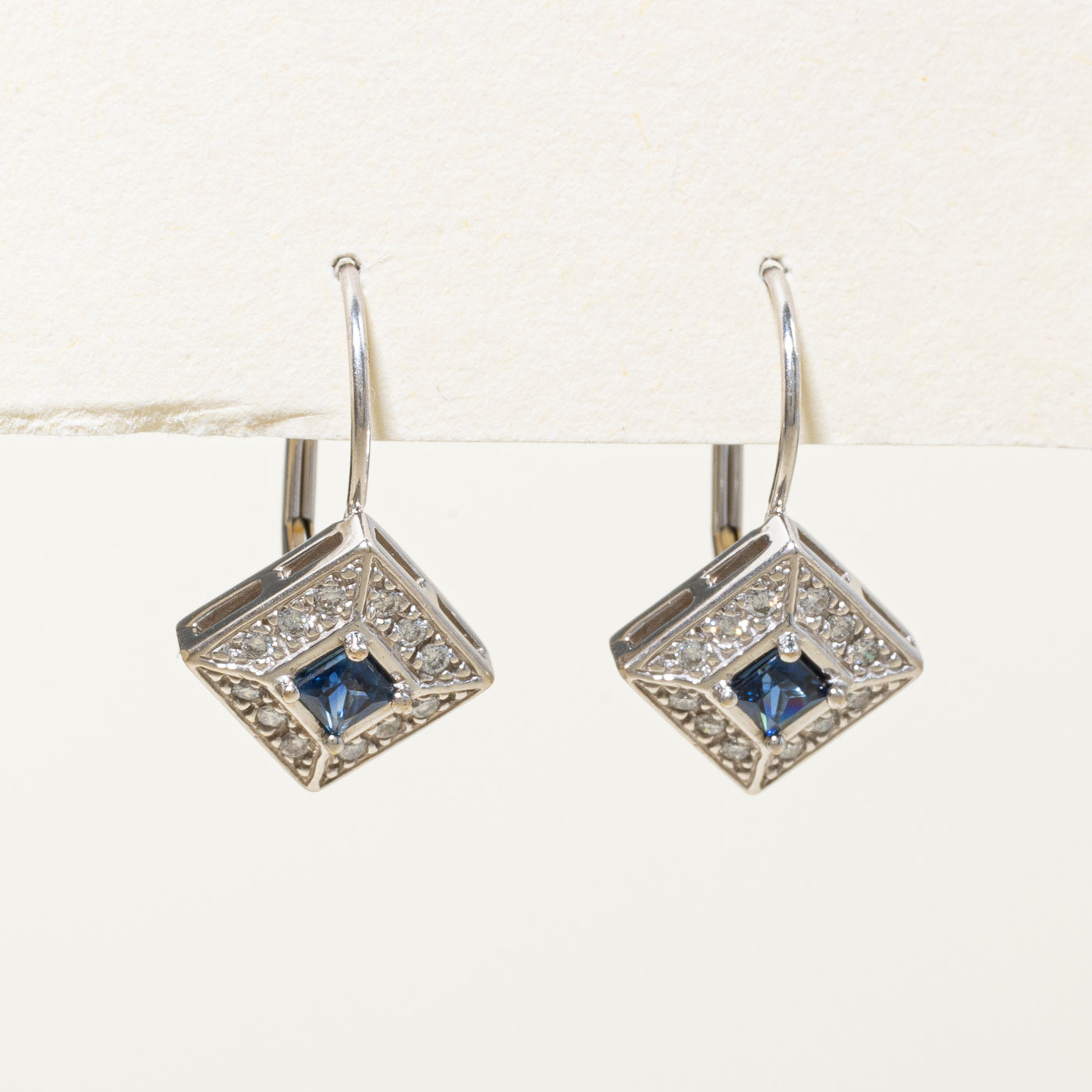 Sapphire & Diamond Drop Earrings | 0.40ctw | 0.24ctw