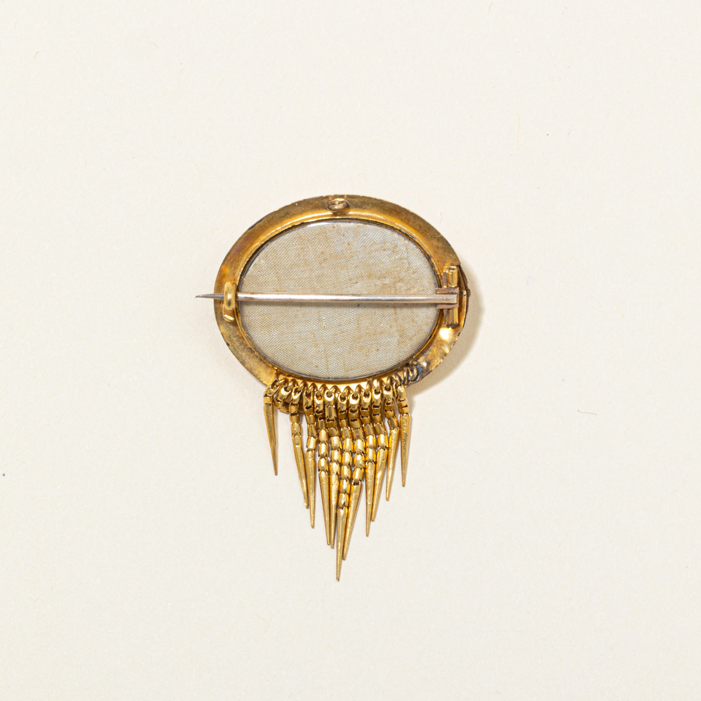 14K Ornate Dangling Emerald Doublet & Seed Pearls Brooch