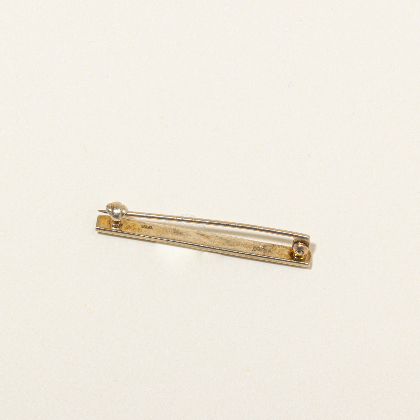 10K Seed Pearl Bar Brooch