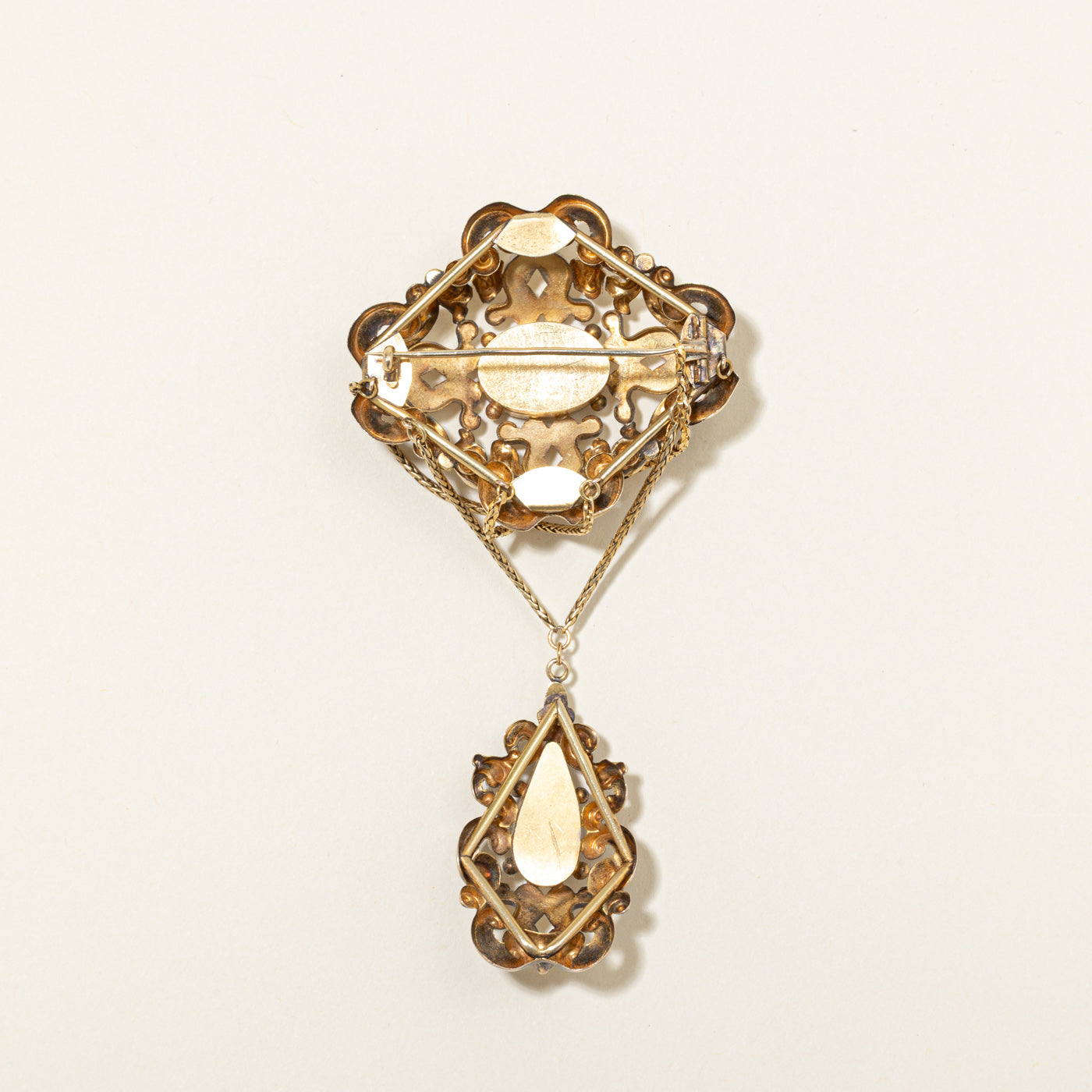 Victorian 14K Quartz Collar Brooch | 15.00ctw