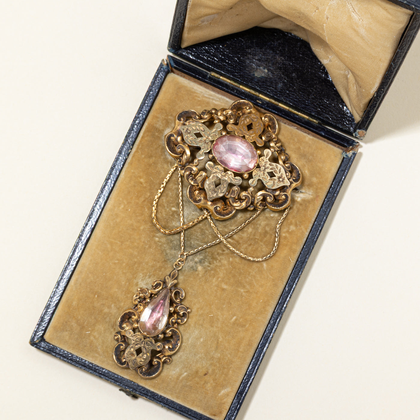 Victorian 14K Quartz Collar Brooch | 15.00ctw