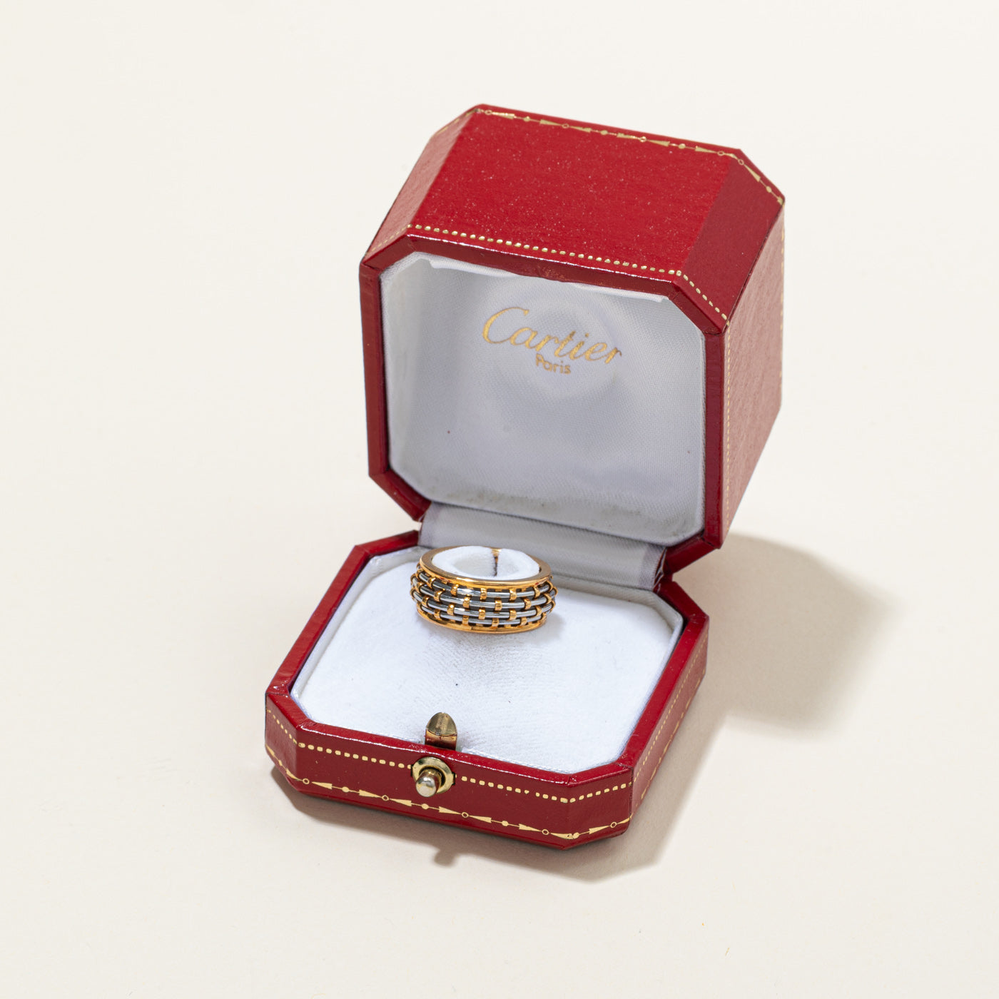 'Cartier' Vintage Or Et Acier Ring | Band: 8.50mm | SZ 6.75