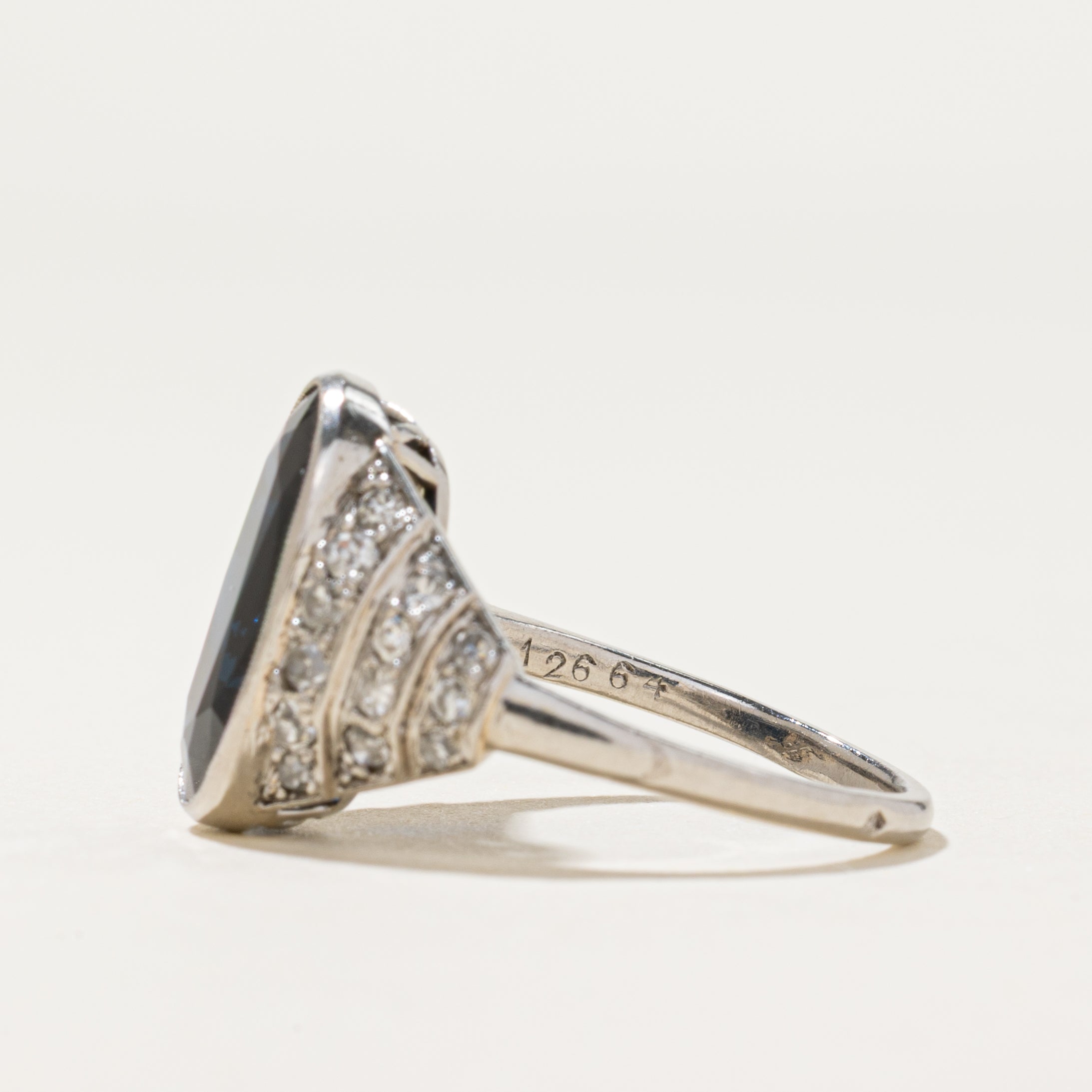 Vintage Platinum Sapphire & Diamond Ring | 3.16ct, 0.58ctw | SZ 5.75