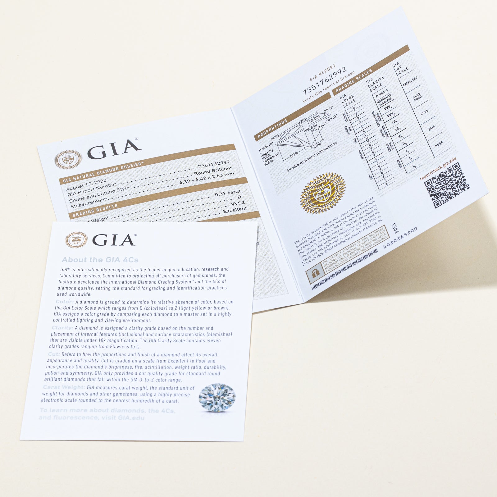 GIA Certified Diamond Engraved Engagement Ring | 0.34ctw | SZ 5.5