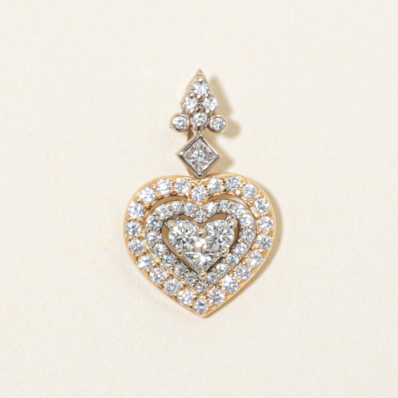 Diamond Cluster Heart Pendant | 0.60ctw
