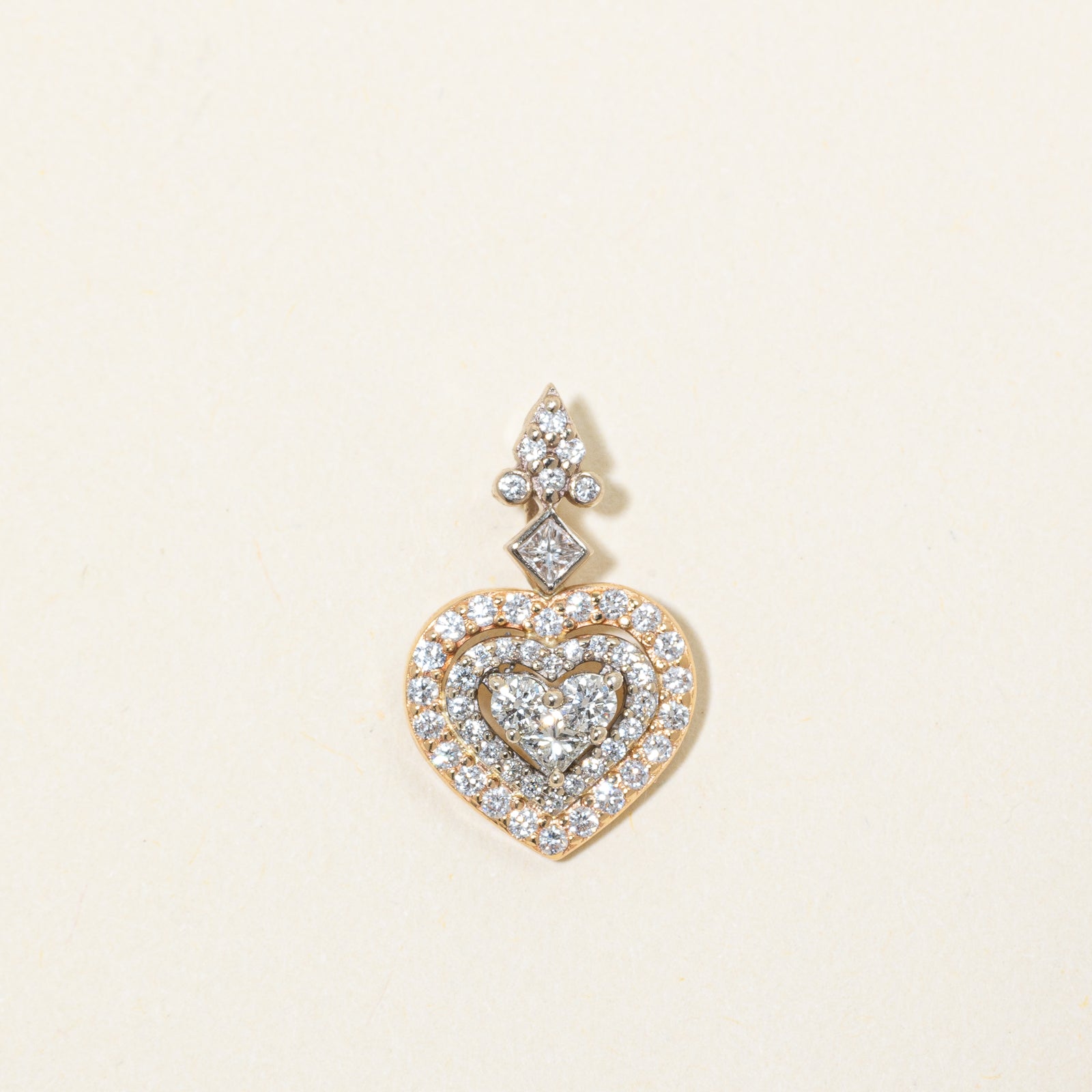 Diamond Cluster Heart Pendant | 0.60ctw