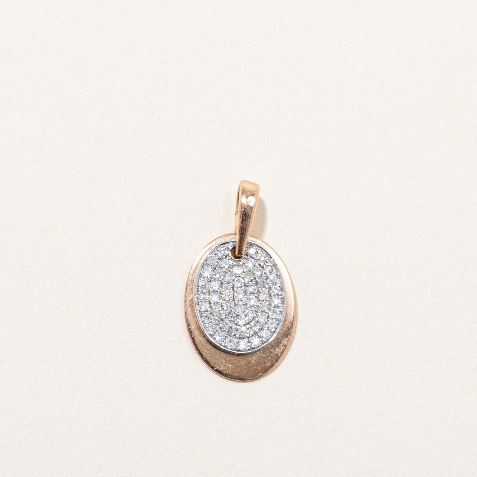 Pavé Set Diamond Oval Pendant | 0.09ctw