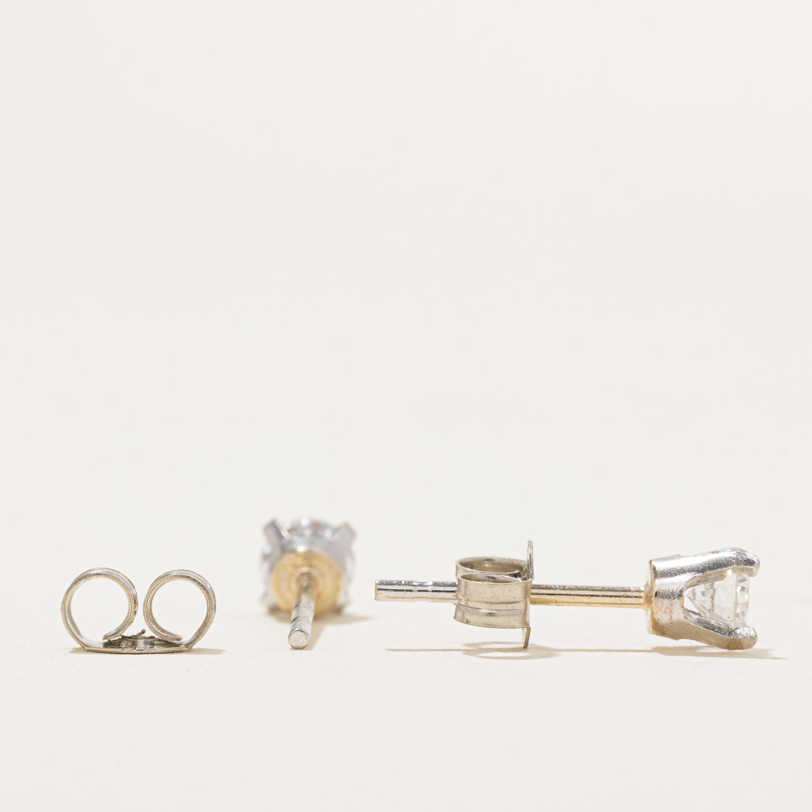 Solitaire Round Brilliant Diamond Stud Earrings | 0.30ctw