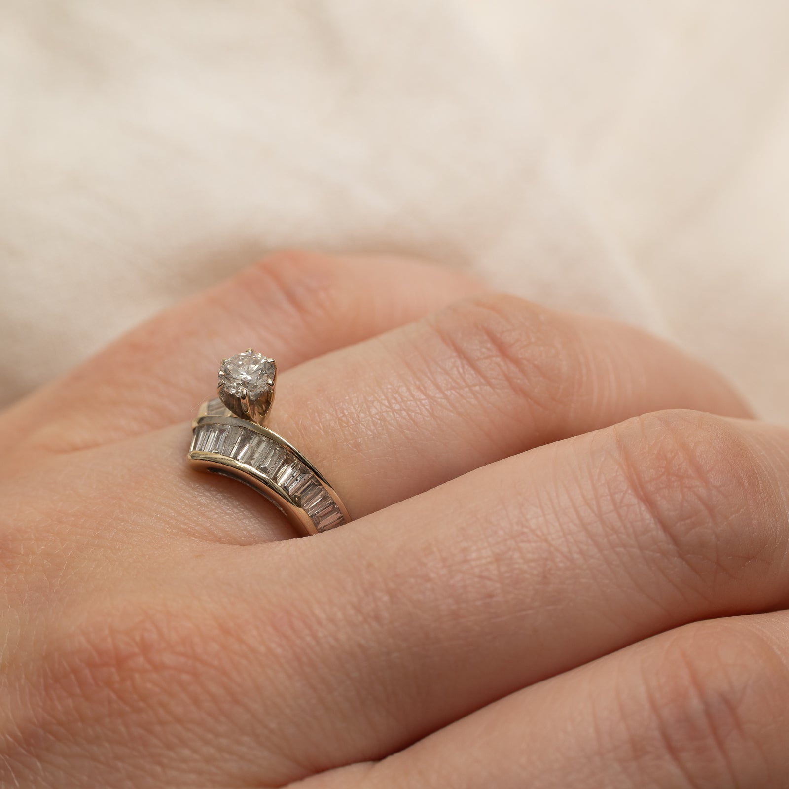 Diamond Chevron Engagement Ring | 0.72ctw | SZ 5