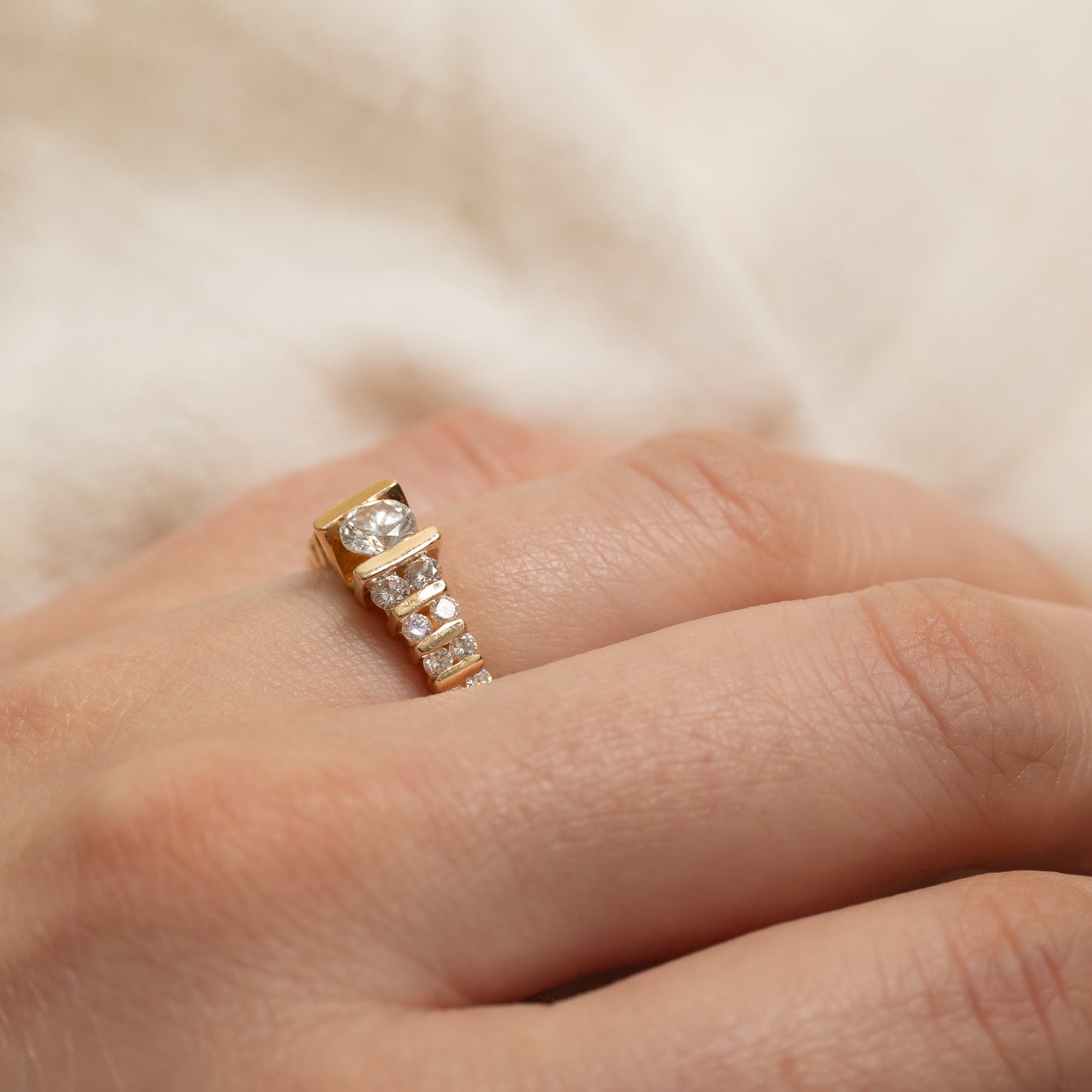 Channel Set Diamond Engagement Ring | 0.75ctw | SZ 5