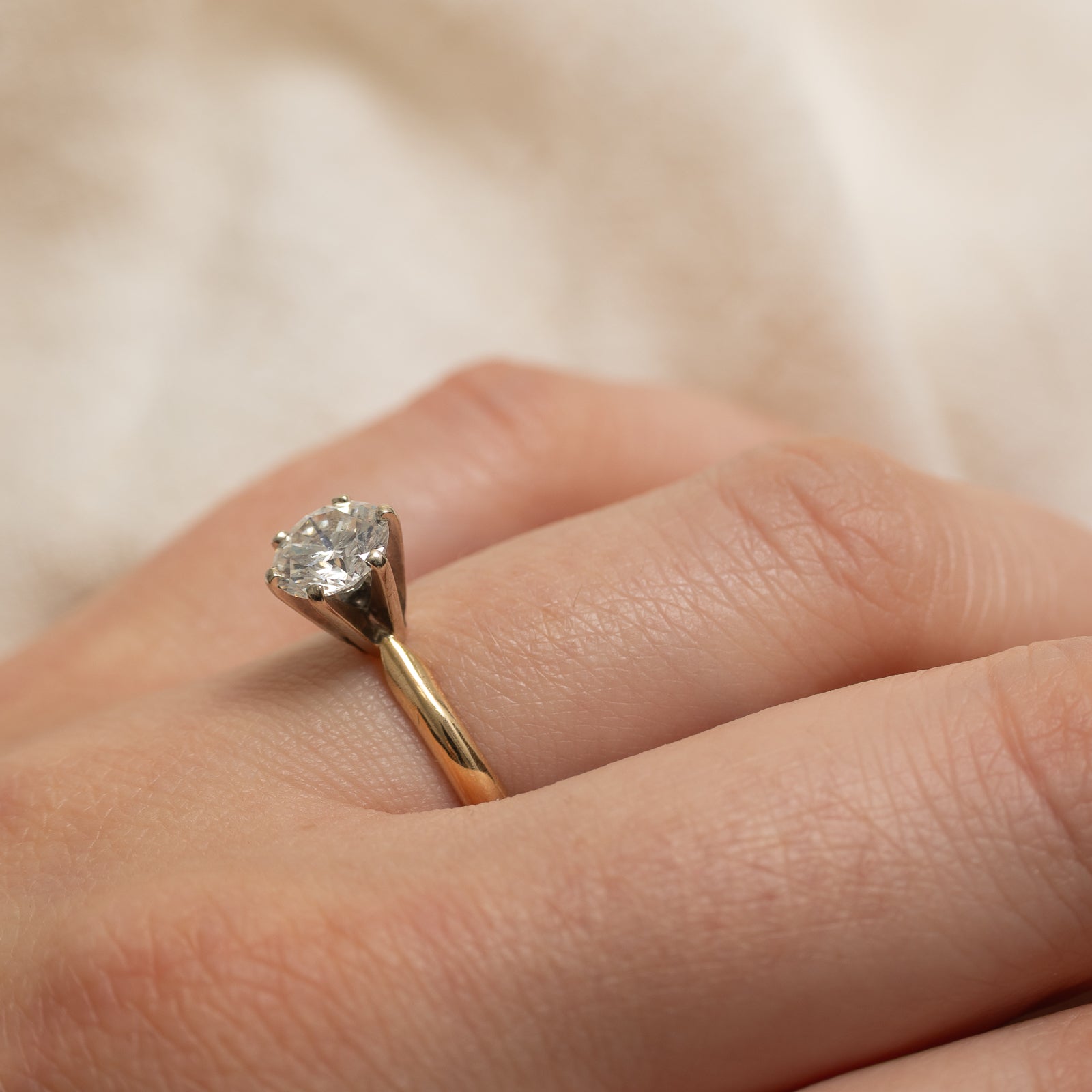 Solitaire Six Prong Diamond Engagement Ring | 1.00ct SI2/I1 J/K | SZ 6