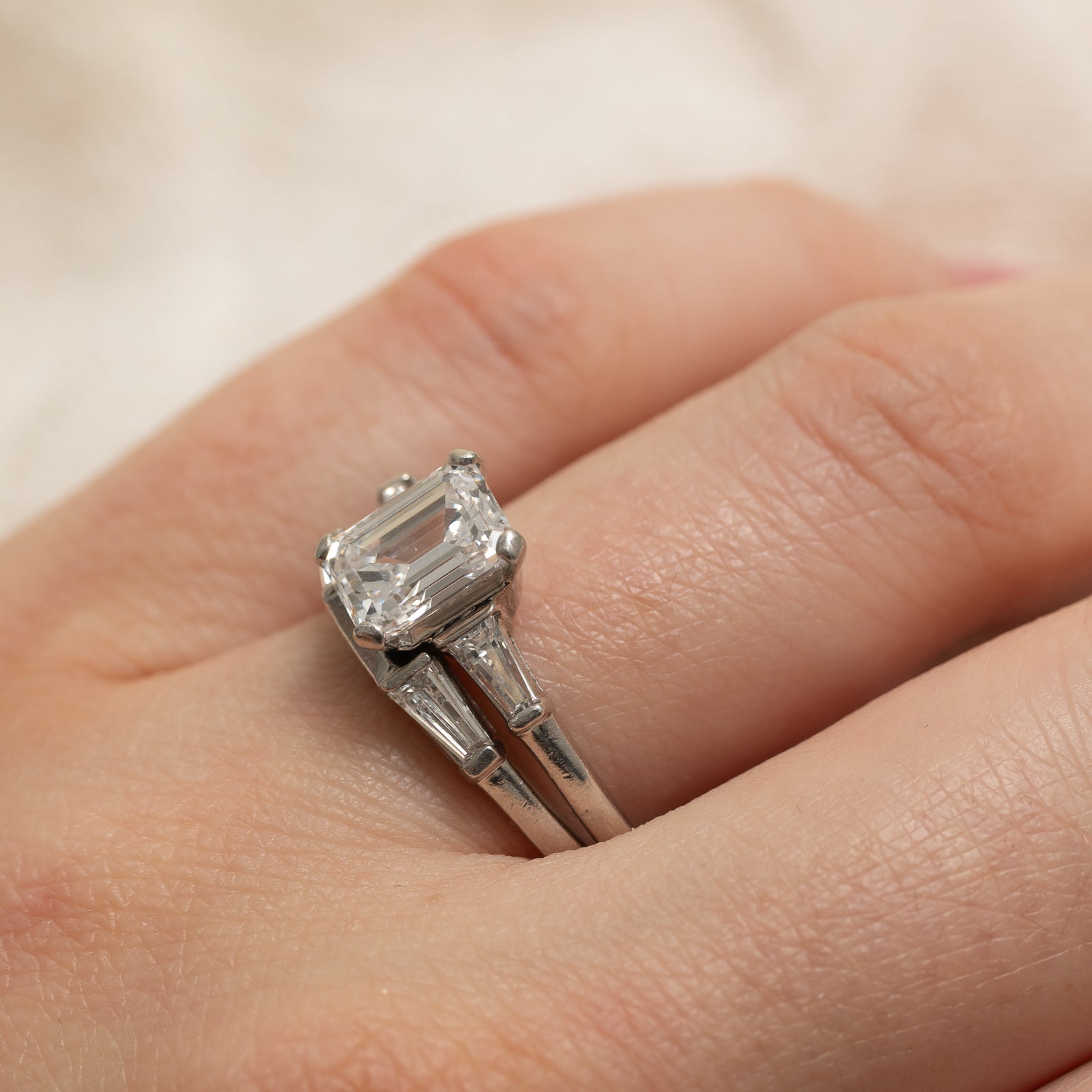 Emerald Cut Diamond Wedding Ring Set | 2.52ctw VVS2 E | SZ 9.5