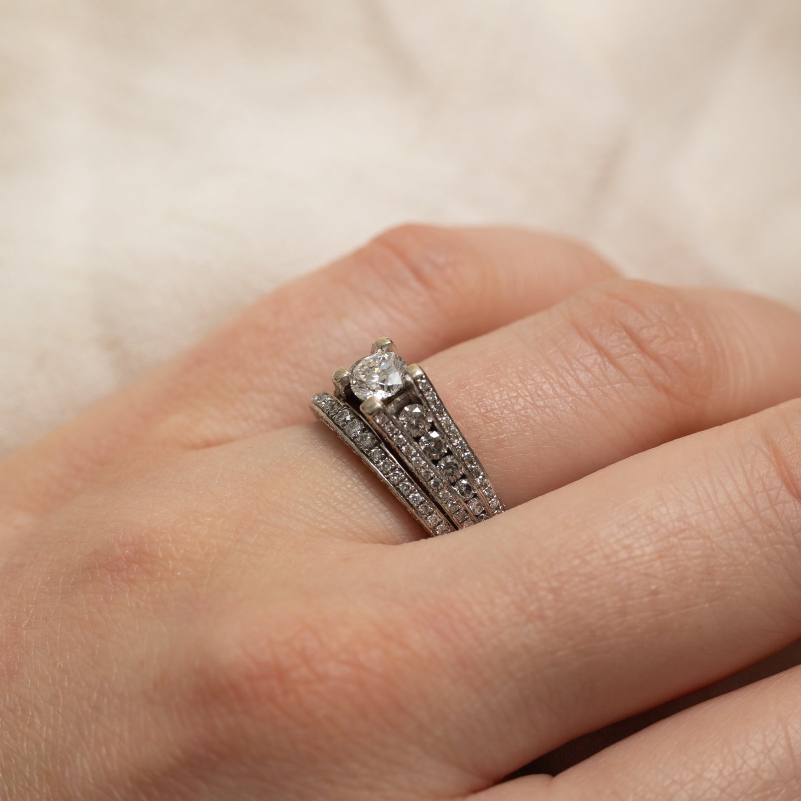 Diamond Tapered Wedding Ring Set | 1.16ctw | SZ 6.5