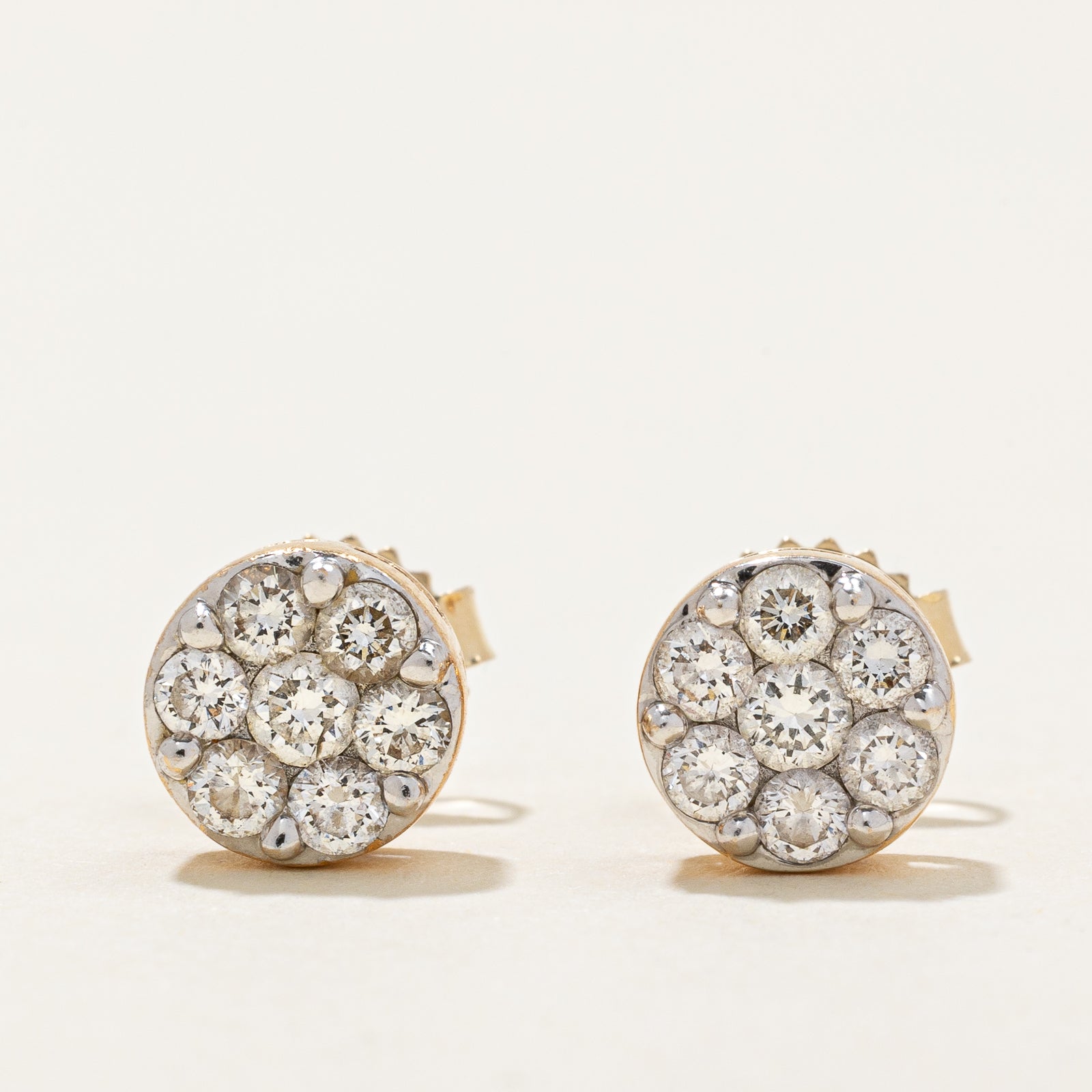 Diamond Cluster Stud Earrings | 0.74ctw