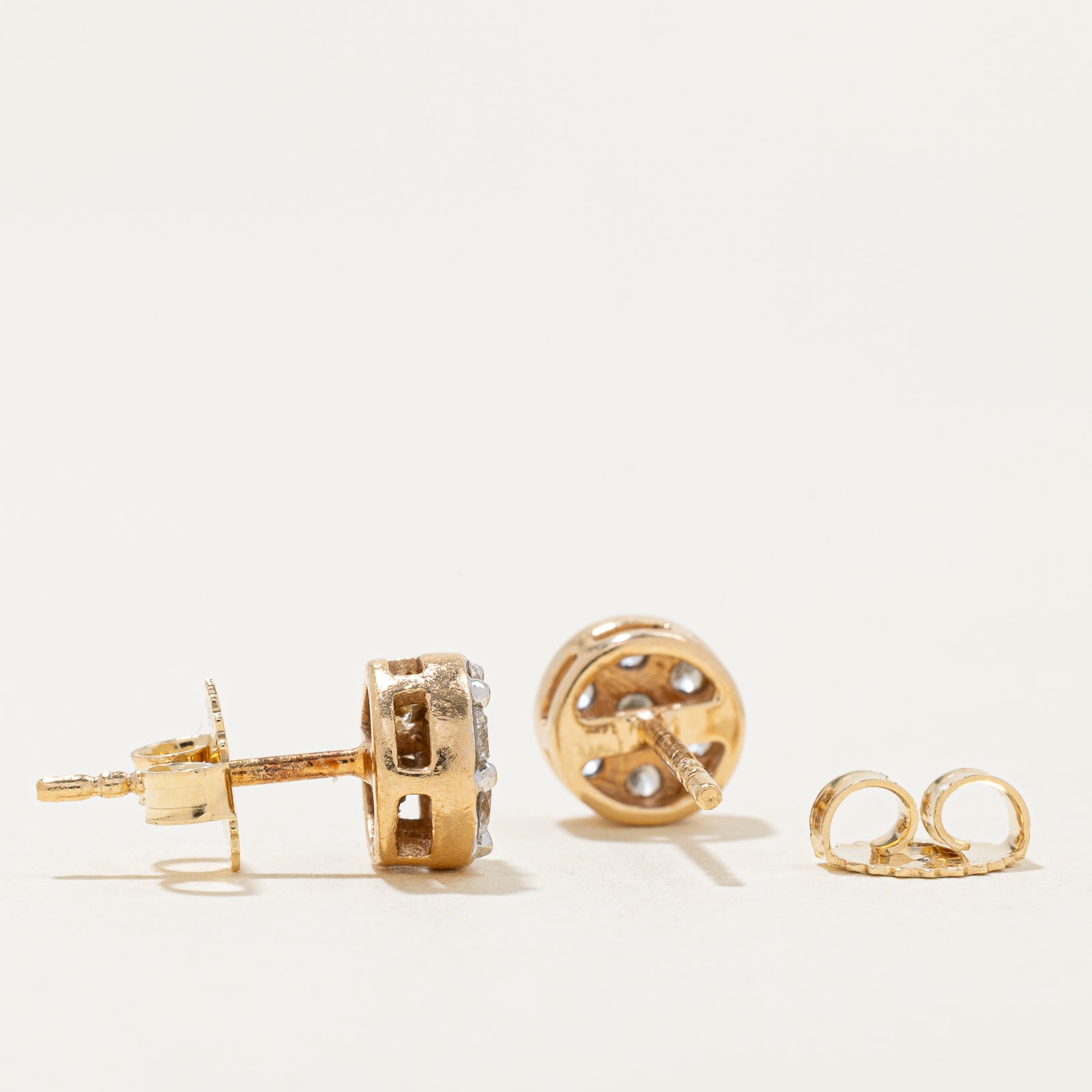 Diamond Cluster Stud Earrings | 0.74ctw