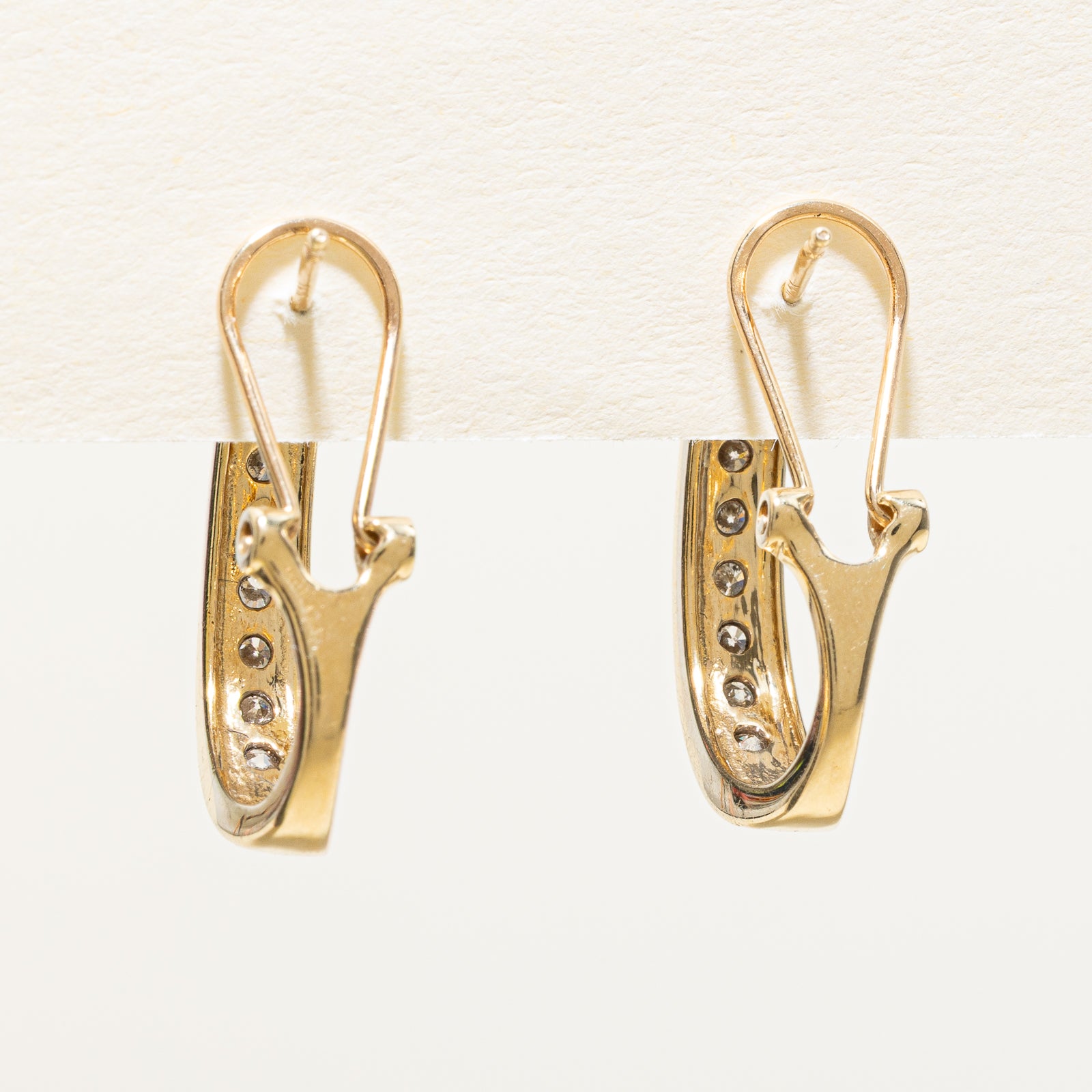 Channel Set Diamond Hoop Earrings | 0.80ctw