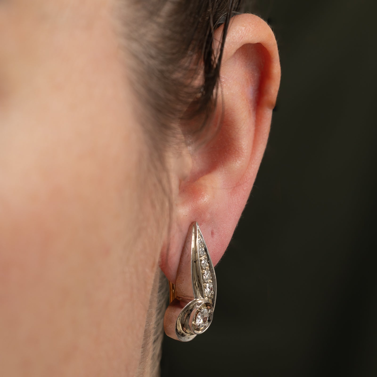 Pave Set Diamond Clip On Earrings | 1.28ctw