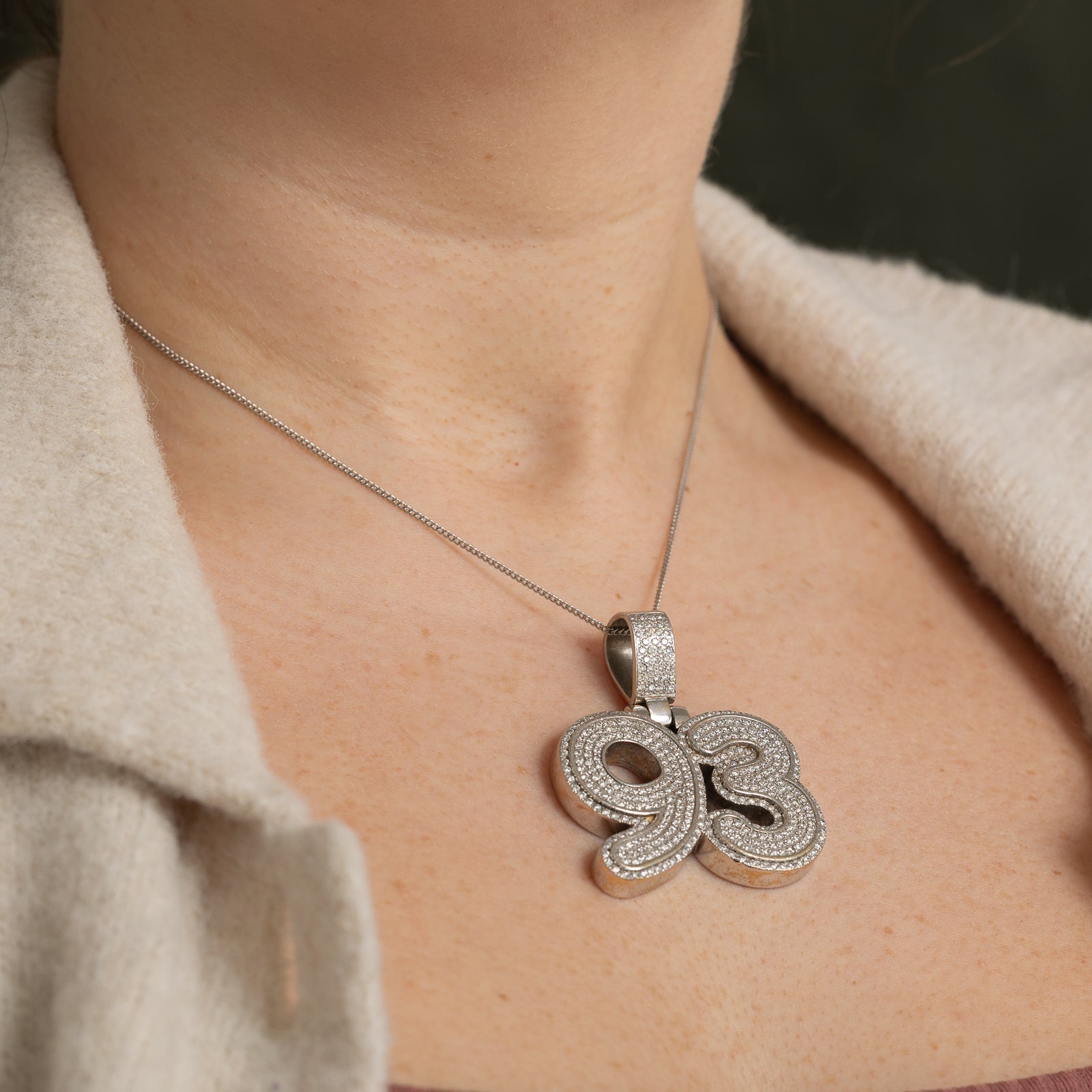Pavé Set Diamond '93' Chunky Pendant | 4.60ctw