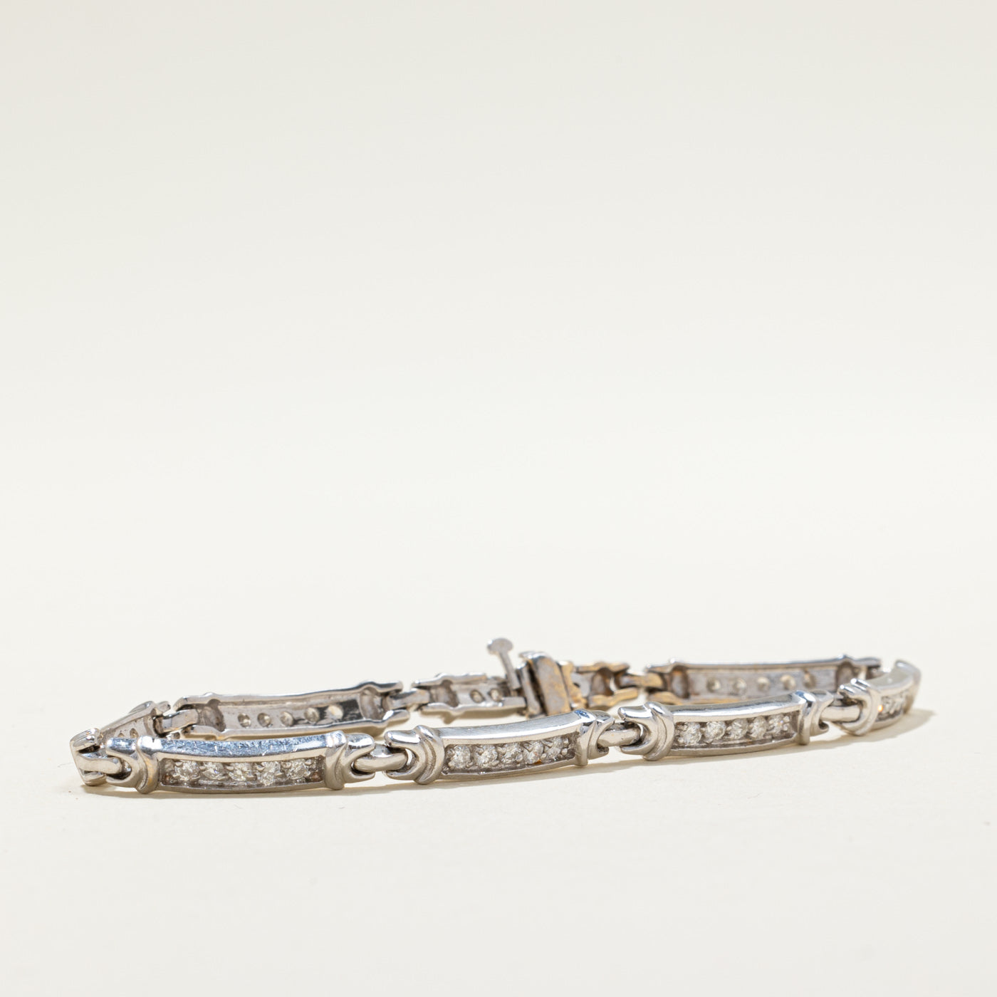 Diamond Bar Link Bracelet | 0.94ctw | 7"