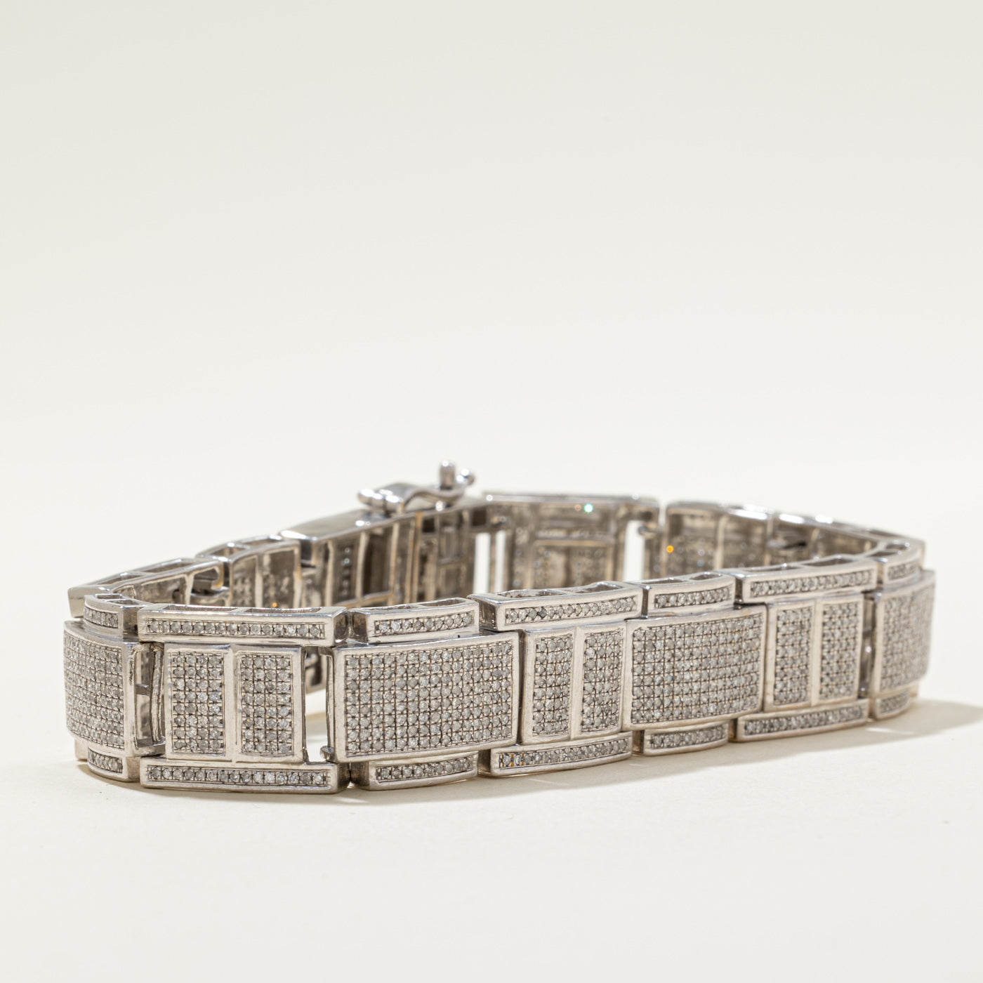 Pavé Set Diamond Watch Strap Style Bracelet | 4.82ctw | 8.5"