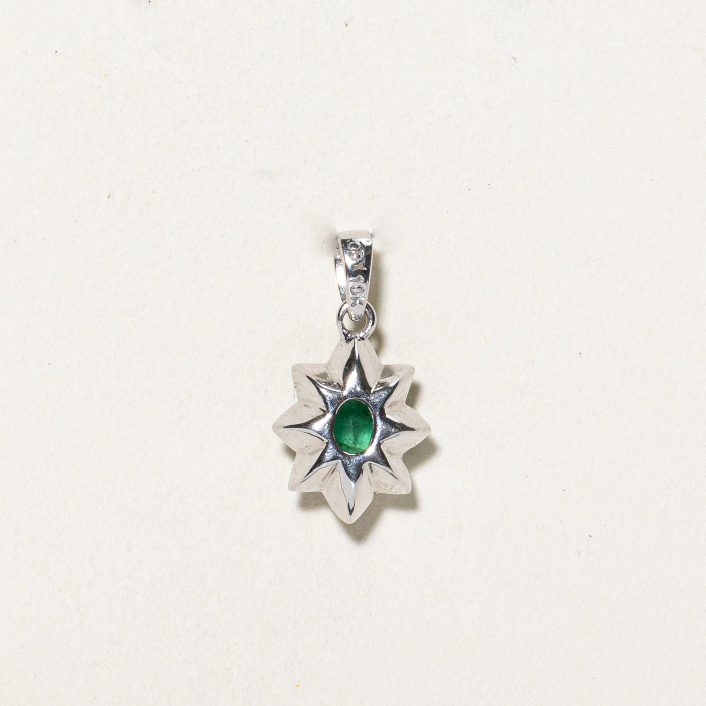Emerald & Diamond Floral Pendant | 0.51ct, 0.03ctw