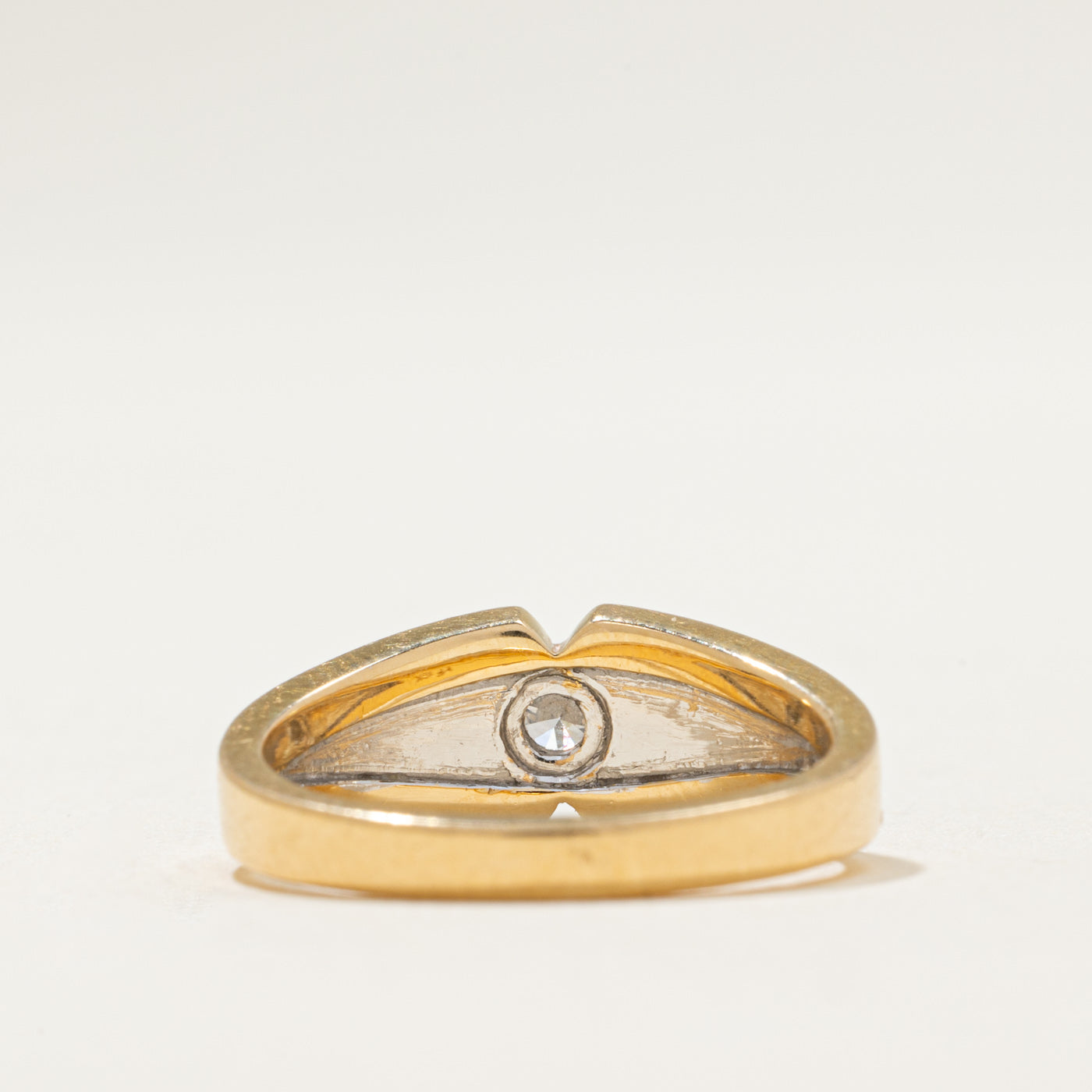 Two Tone Gold Diamond Tapered Ring | 0.20ct | SZ 5.25