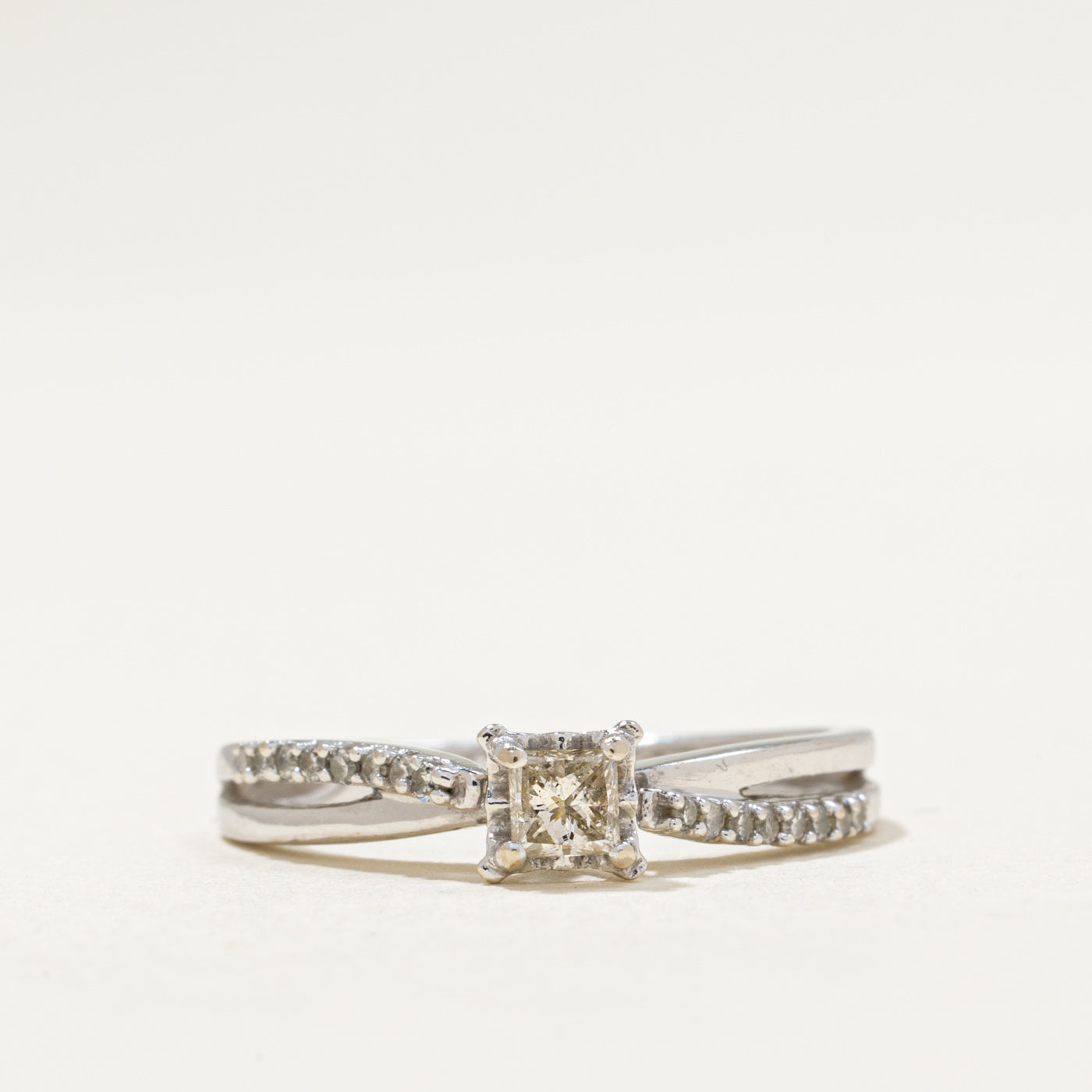 Illusion Set Set Diamond Cross Over Ring | 0.23ctw | SZ 6