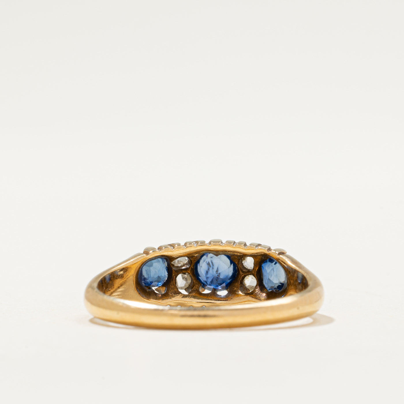 1891 Chester Prong Set Diamond Sapphire Ring | 0.11ctw | 0.75ctw | SZ 6.5