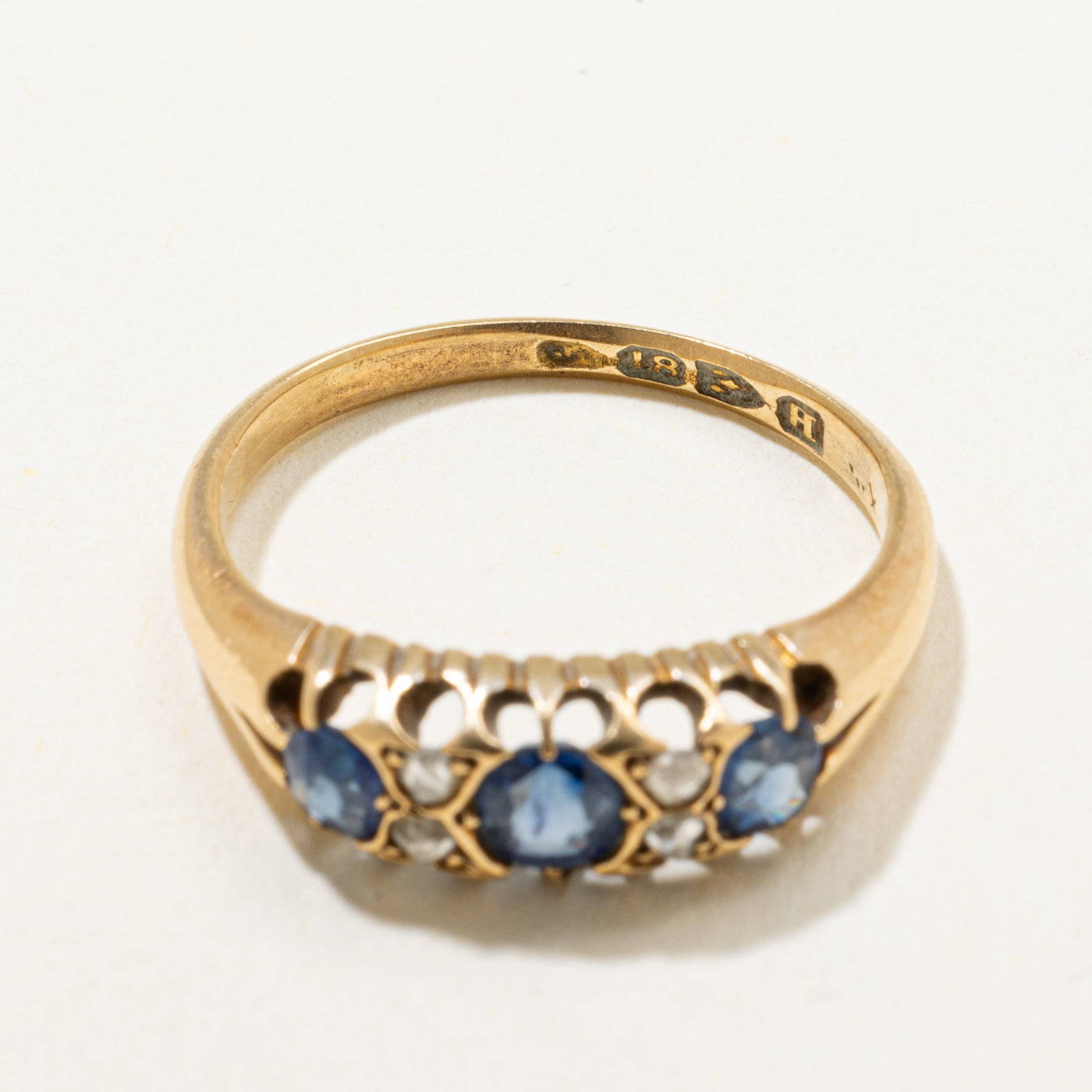 1891 Chester Prong Set Diamond Sapphire Ring | 0.11ctw | 0.75ctw | SZ 6.5