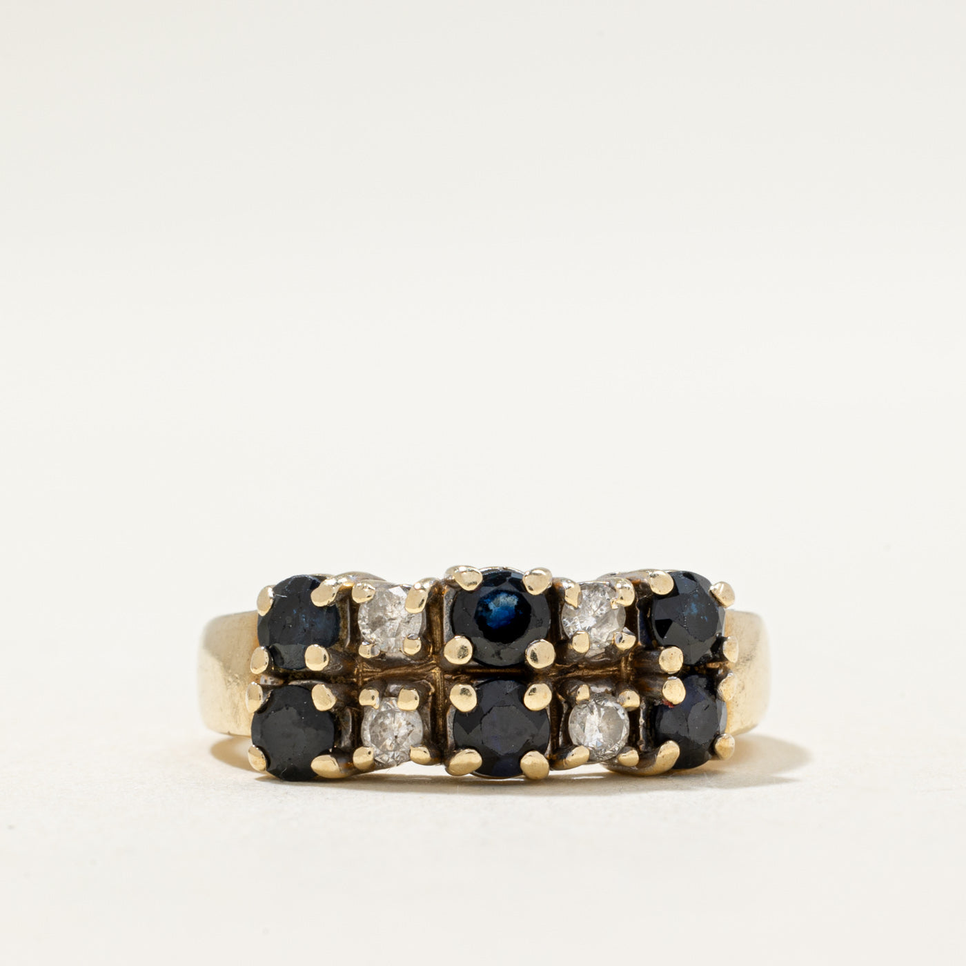 Multi Column Sapphire & Diamond Ring | 1.11ctw, 0.19ctw | SZ 6.75