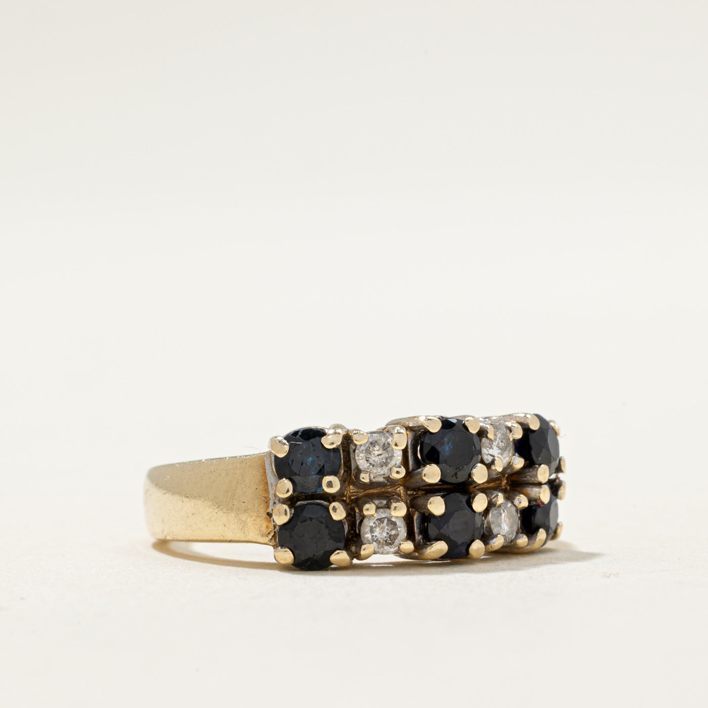 Multi Column Sapphire & Diamond Ring | 1.11ctw, 0.19ctw | SZ 6.75