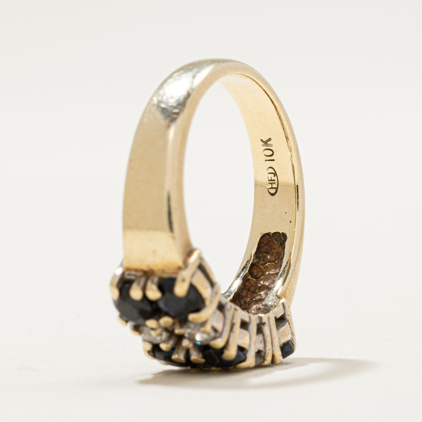 Multi Column Sapphire & Diamond Ring | 1.11ctw, 0.19ctw | SZ 6.75