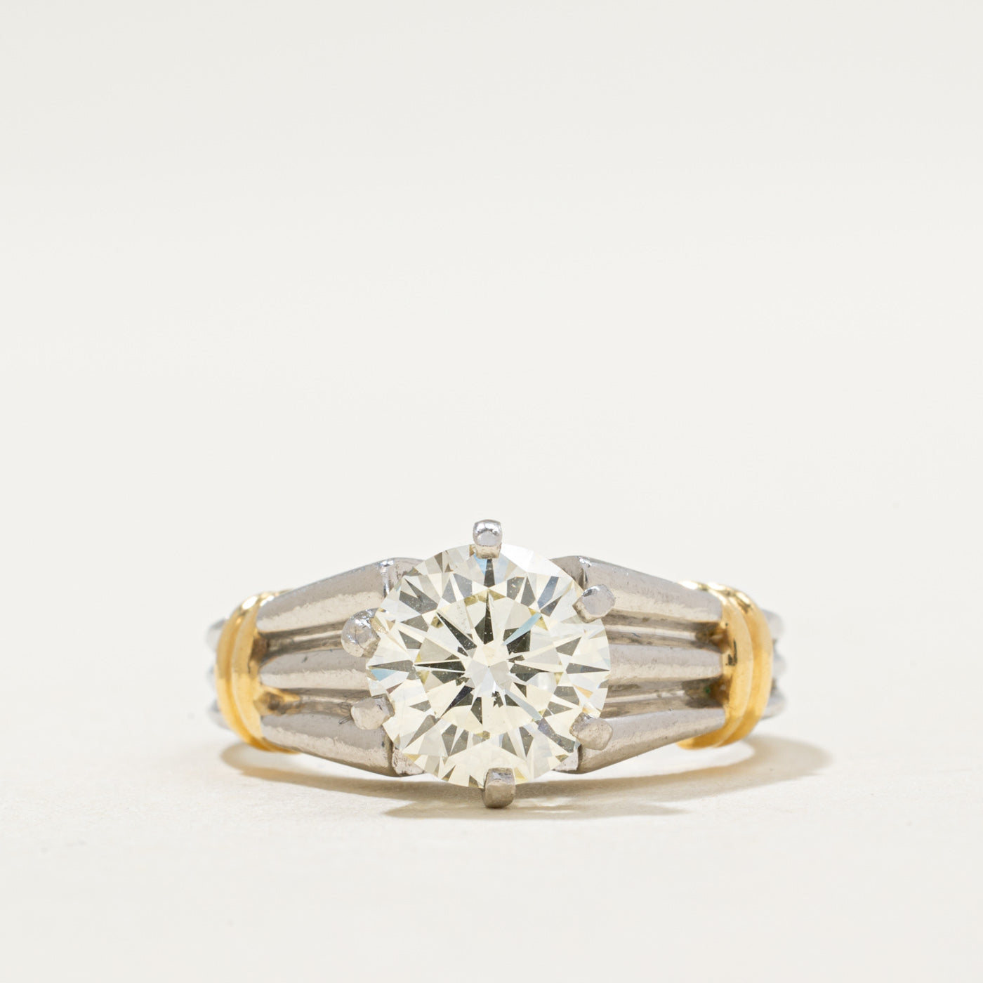 Bague de fiançailles solitaire en diamant | 1,55 ct VVS2 J/K | Taille 4