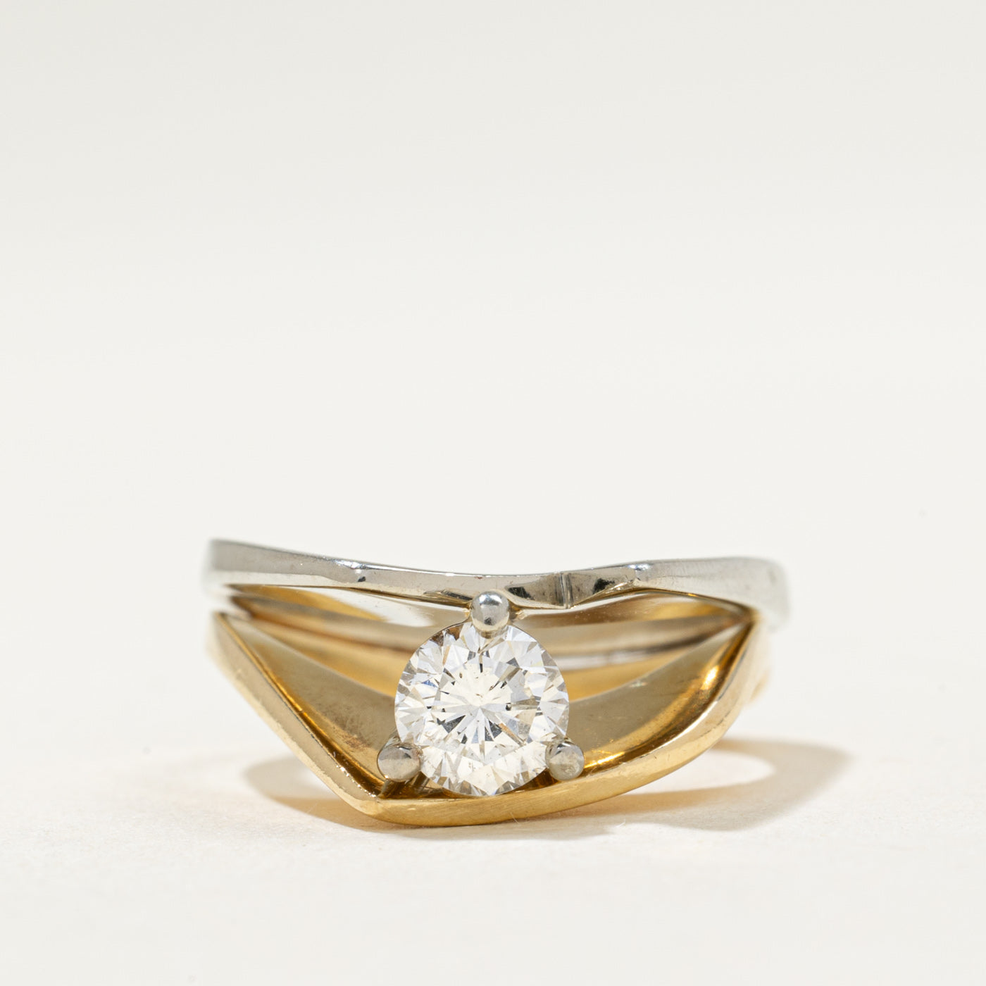 Two Tone Gold Diamond Abstract Ring | 0.47ct | SZ 4.5
