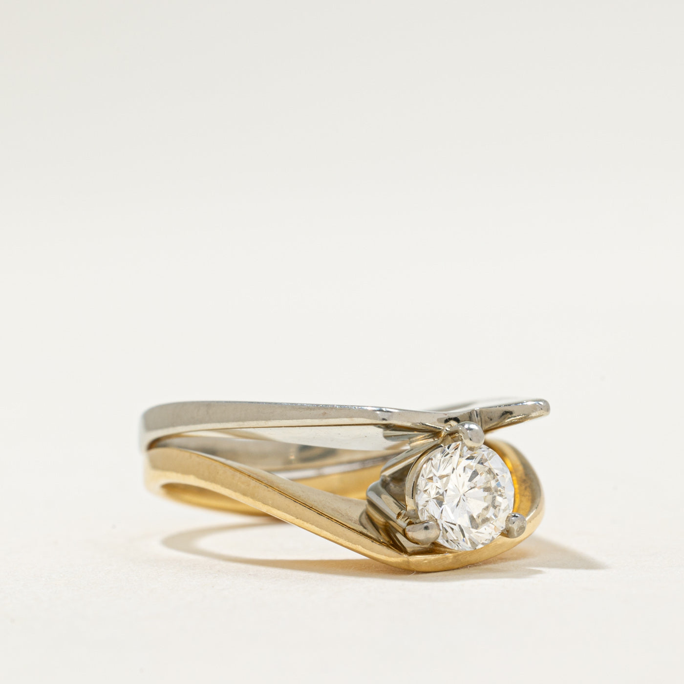 Two Tone Gold Diamond Abstract Ring | 0.47ct | SZ 4.5