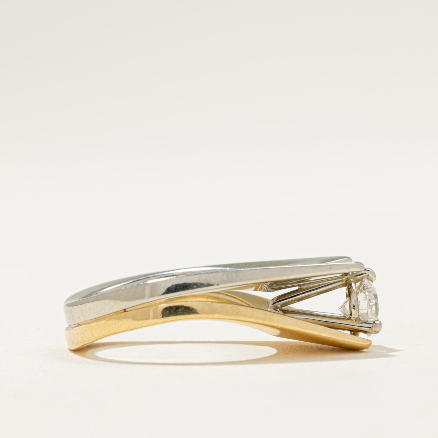 Two Tone Gold Diamond Abstract Ring | 0.47ct | SZ 4.5