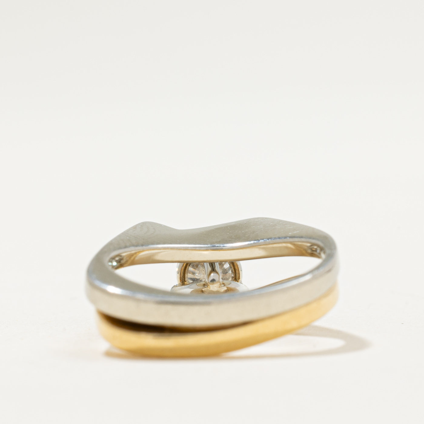 Two Tone Gold Diamond Abstract Ring | 0.47ct | SZ 4.5