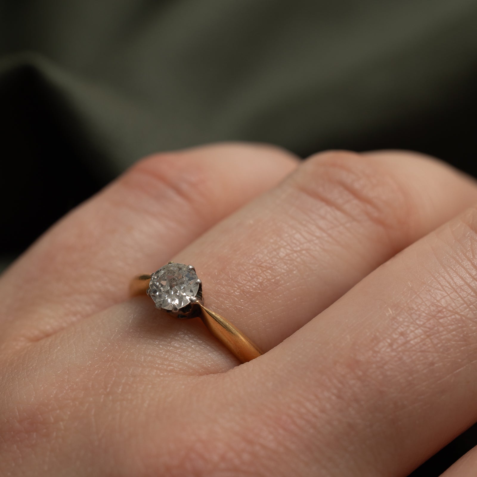 Antique Old European Cut Diamond Engagement Ring | 0.50ct | SZ 6.25