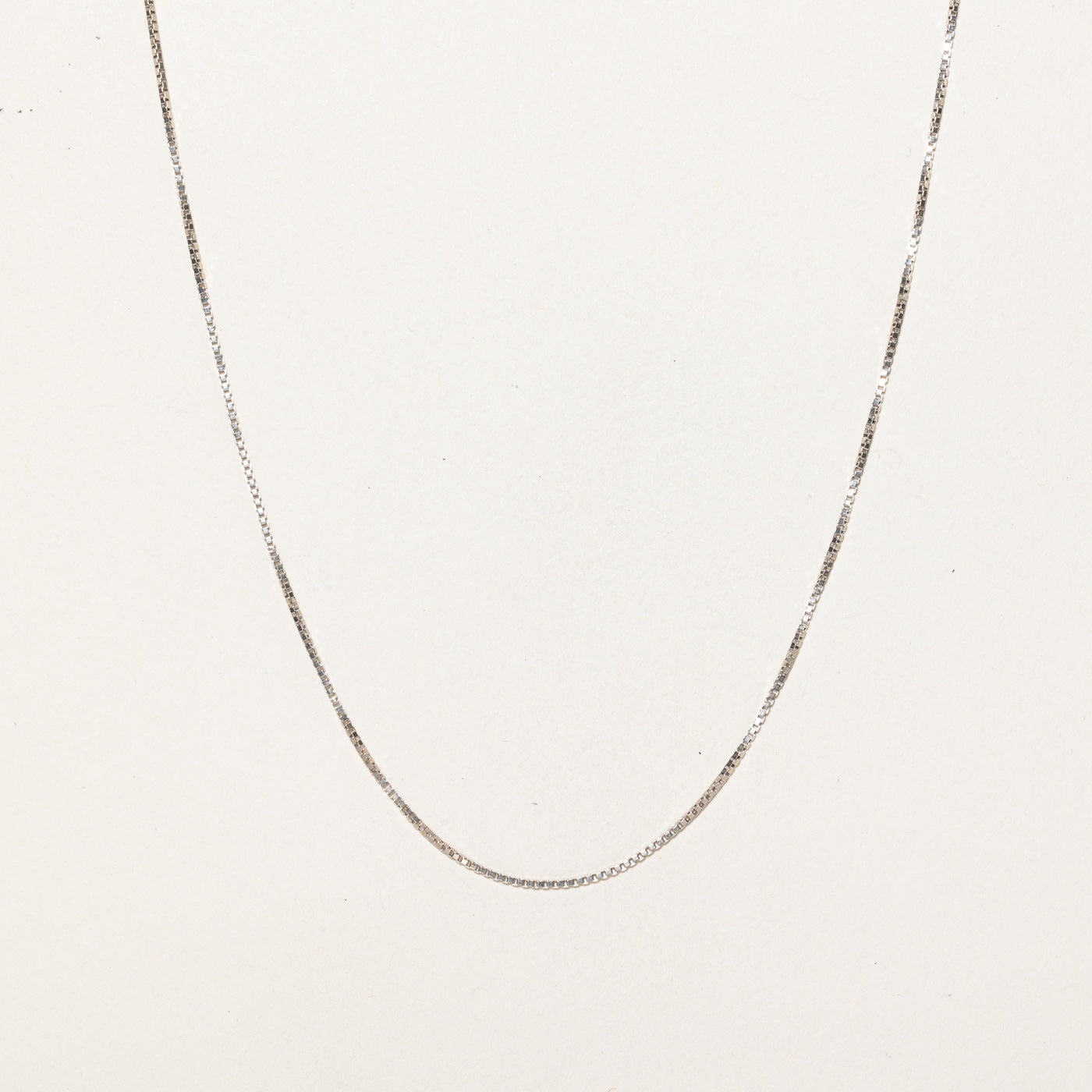 14K White Gold Box Link Chain | 20"