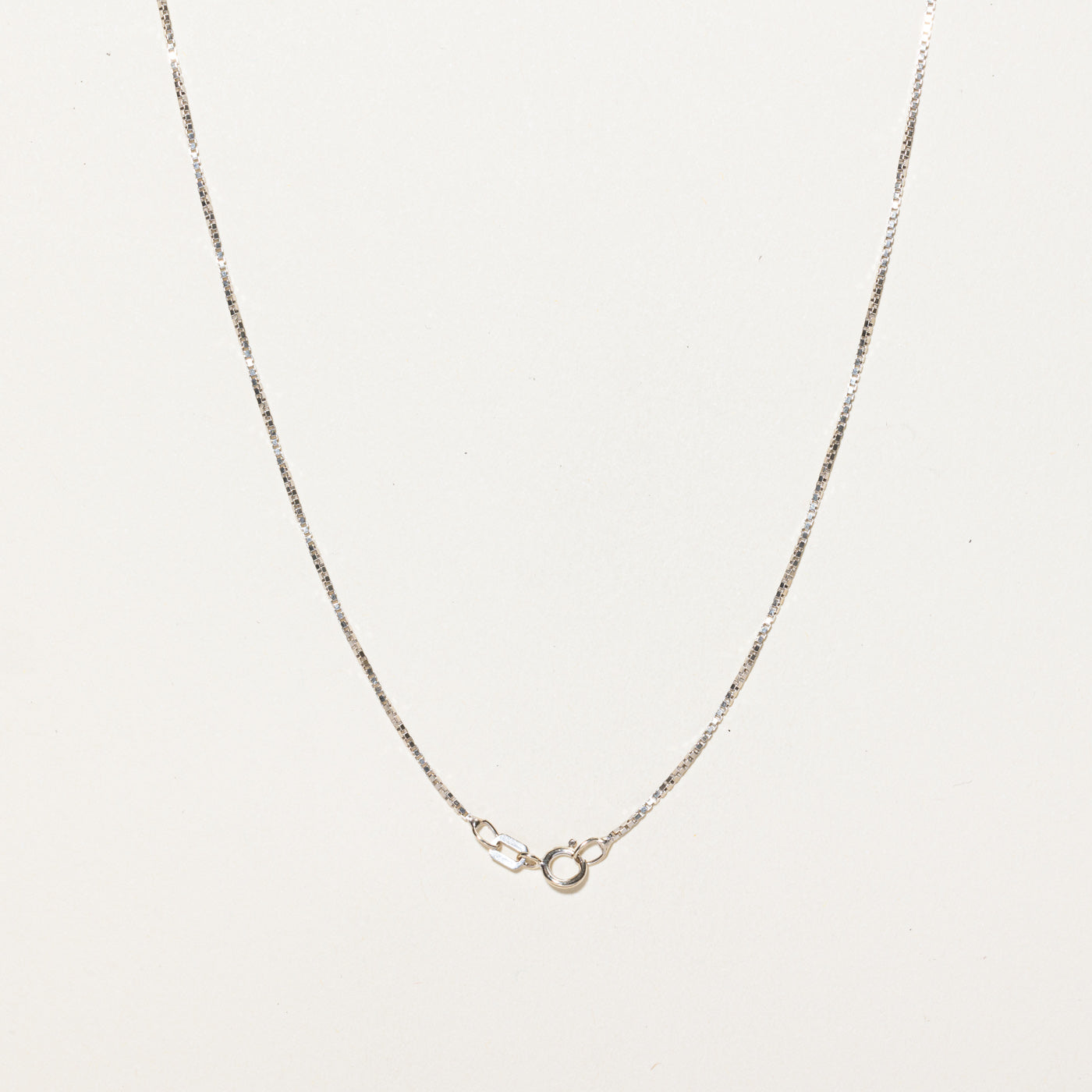 14K White Gold Box Link Chain | 20"