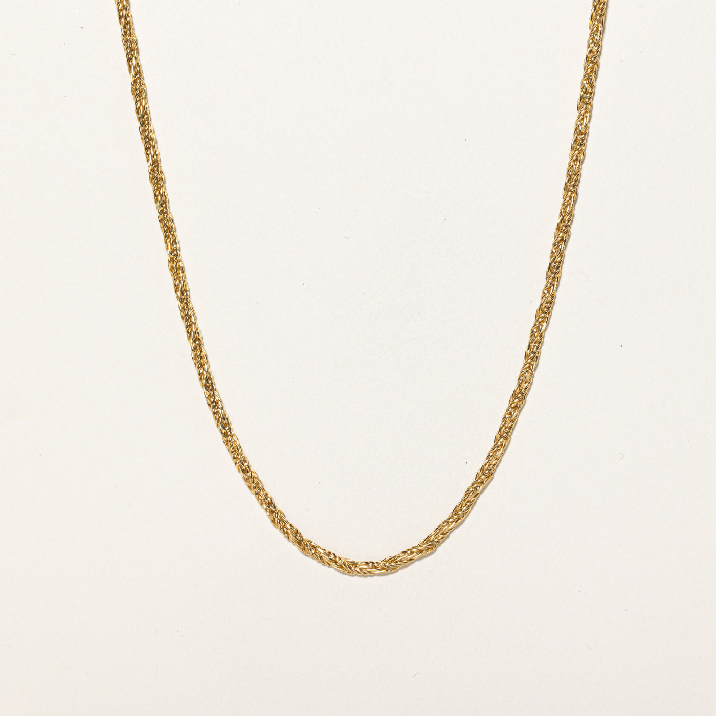 'Cavelti' 18K Yellow Gold Twisted Wheat Chain | 15"