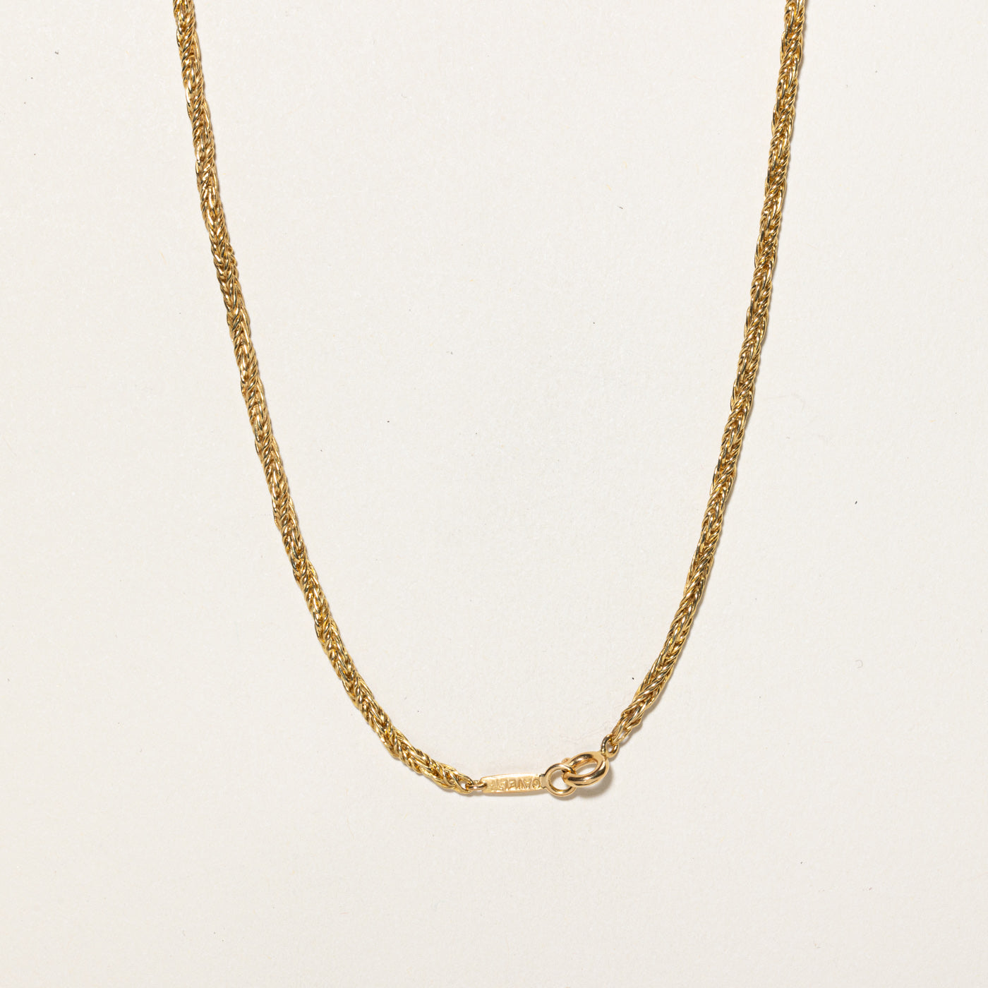 'Cavelti' 18K Yellow Gold Twisted Wheat Chain | 15"