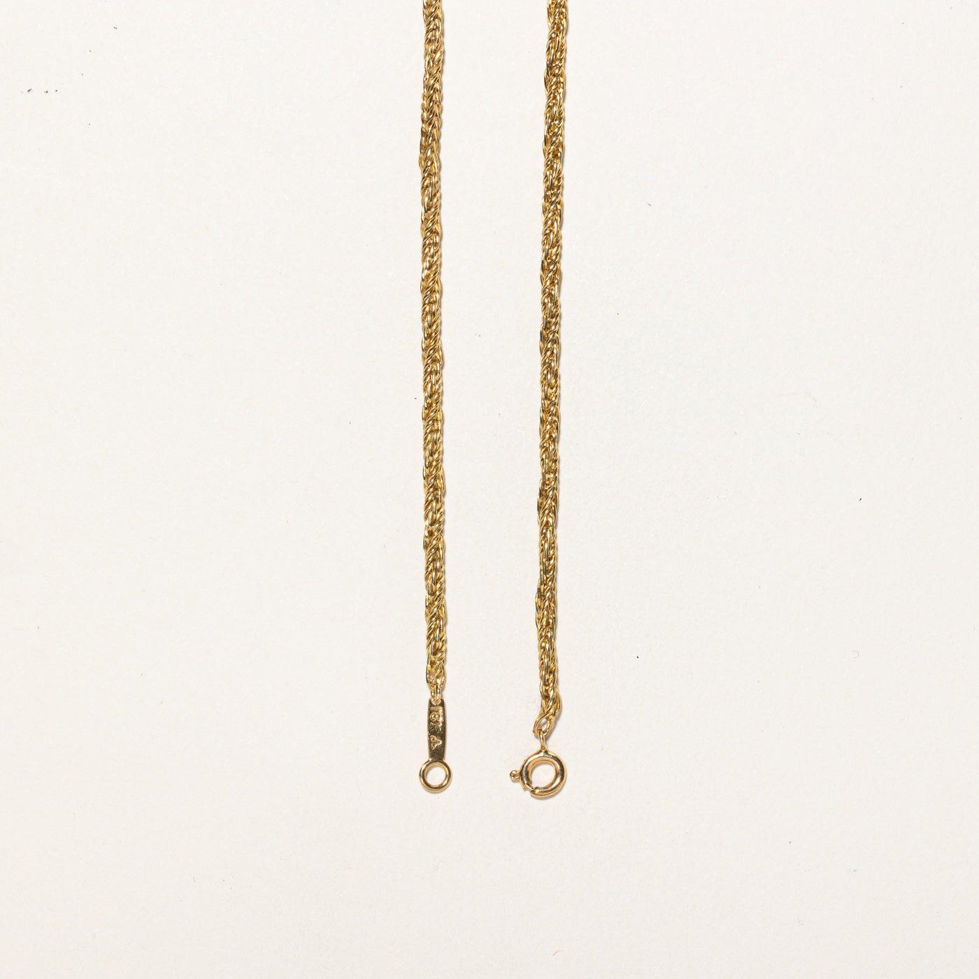 'Cavelti' 18K Yellow Gold Twisted Wheat Chain | 15"
