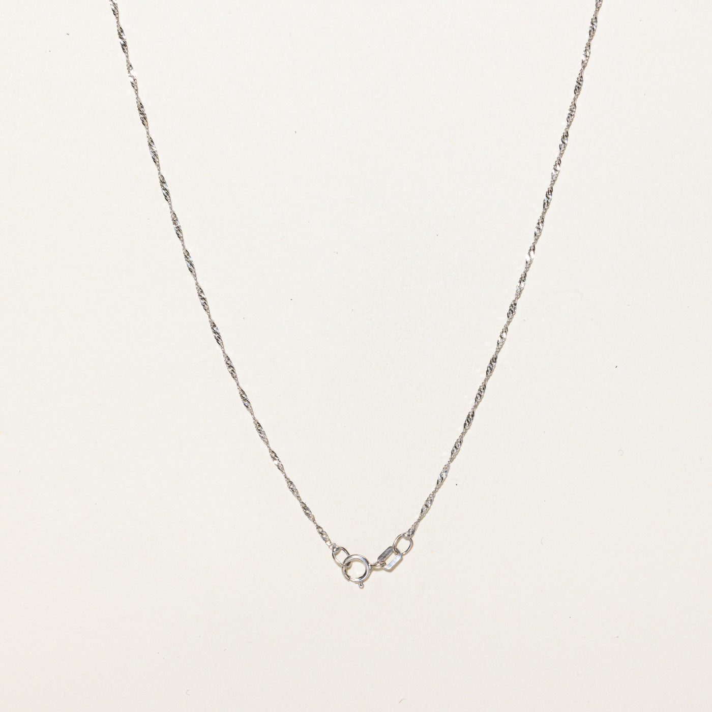 14K White Gold Singapore Chain | 19"