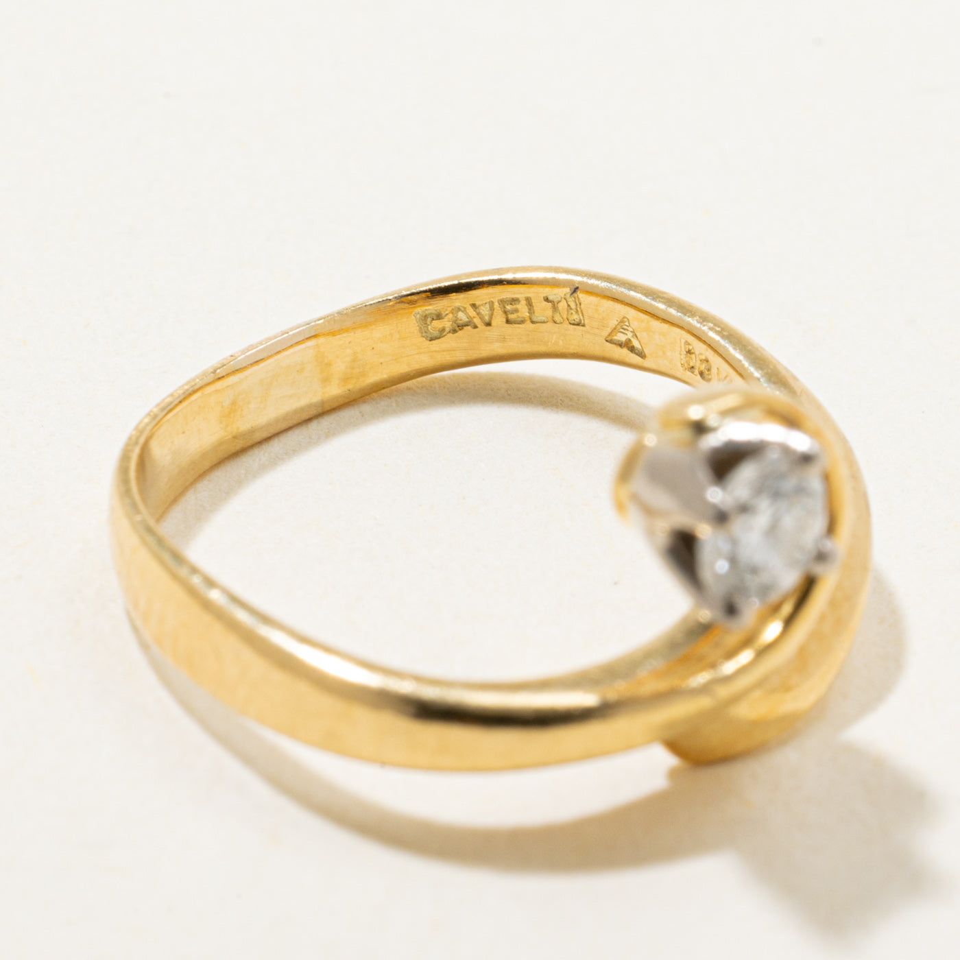'Cavelti' Diamond Swirl Bypass Ring | 0.18ct | SZ 3.25