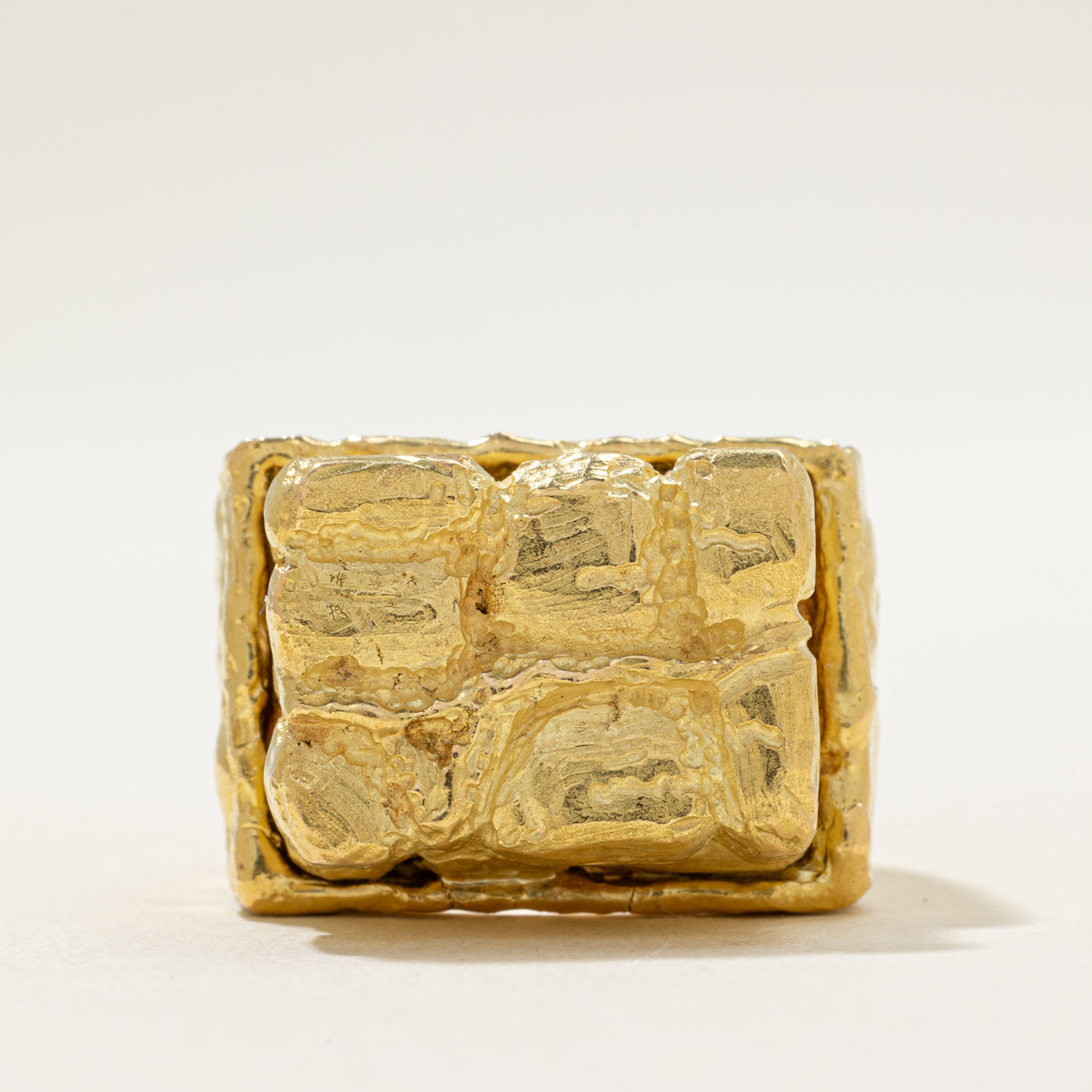 'Cavelti' 18k Yellow Gold Brick Ring | SZ 11