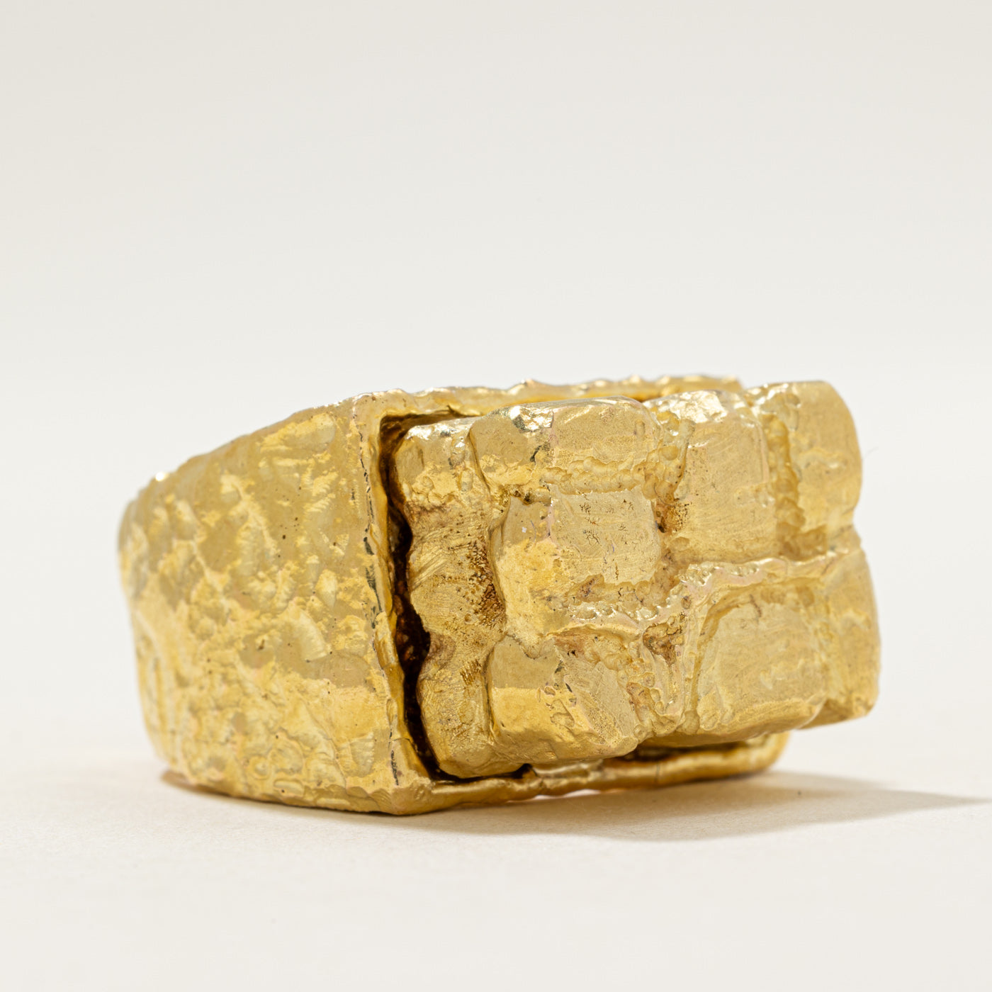 'Cavelti' 18k Yellow Gold Brick Ring | SZ 11