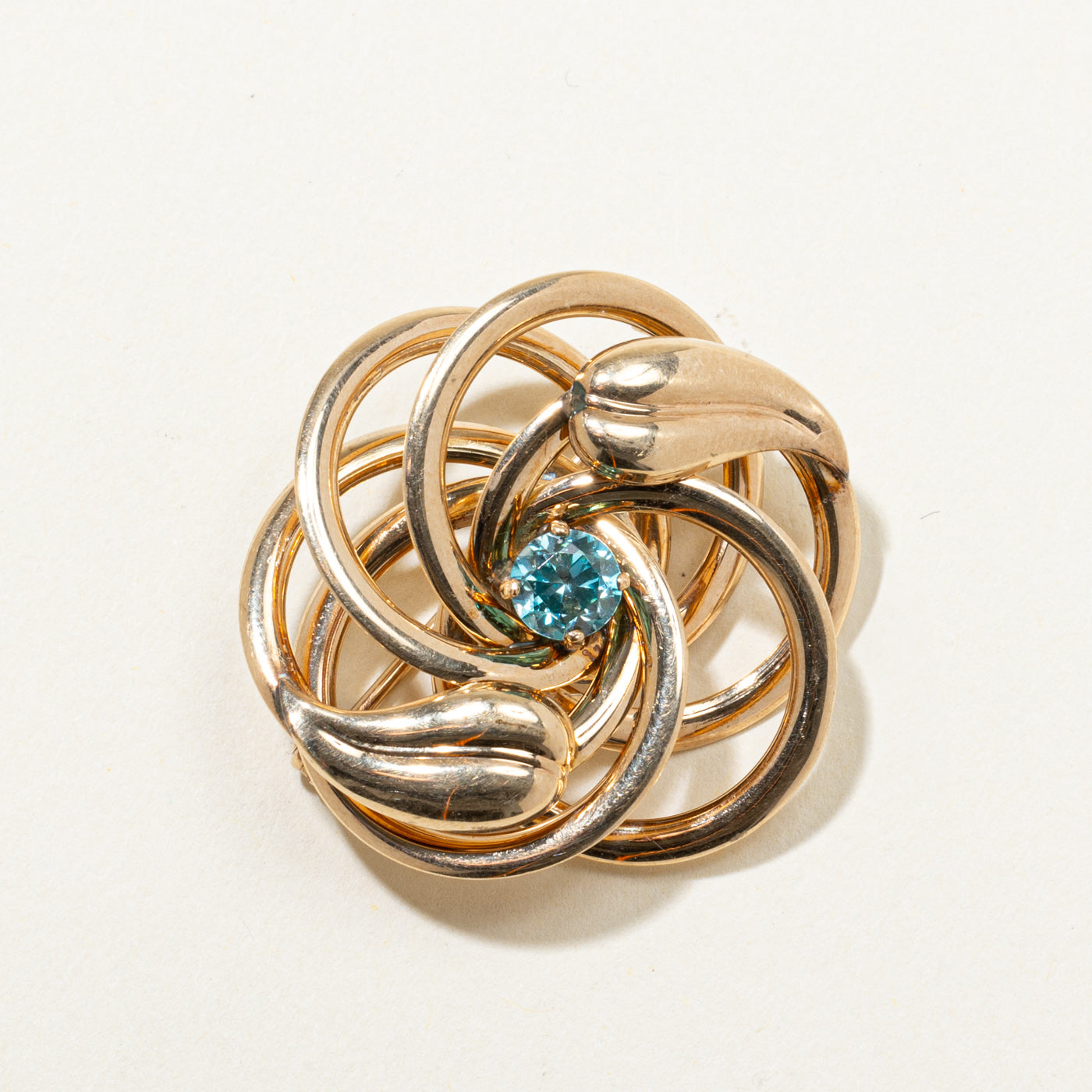 'Birks' Zircon Floral Brooch | 1.28ct