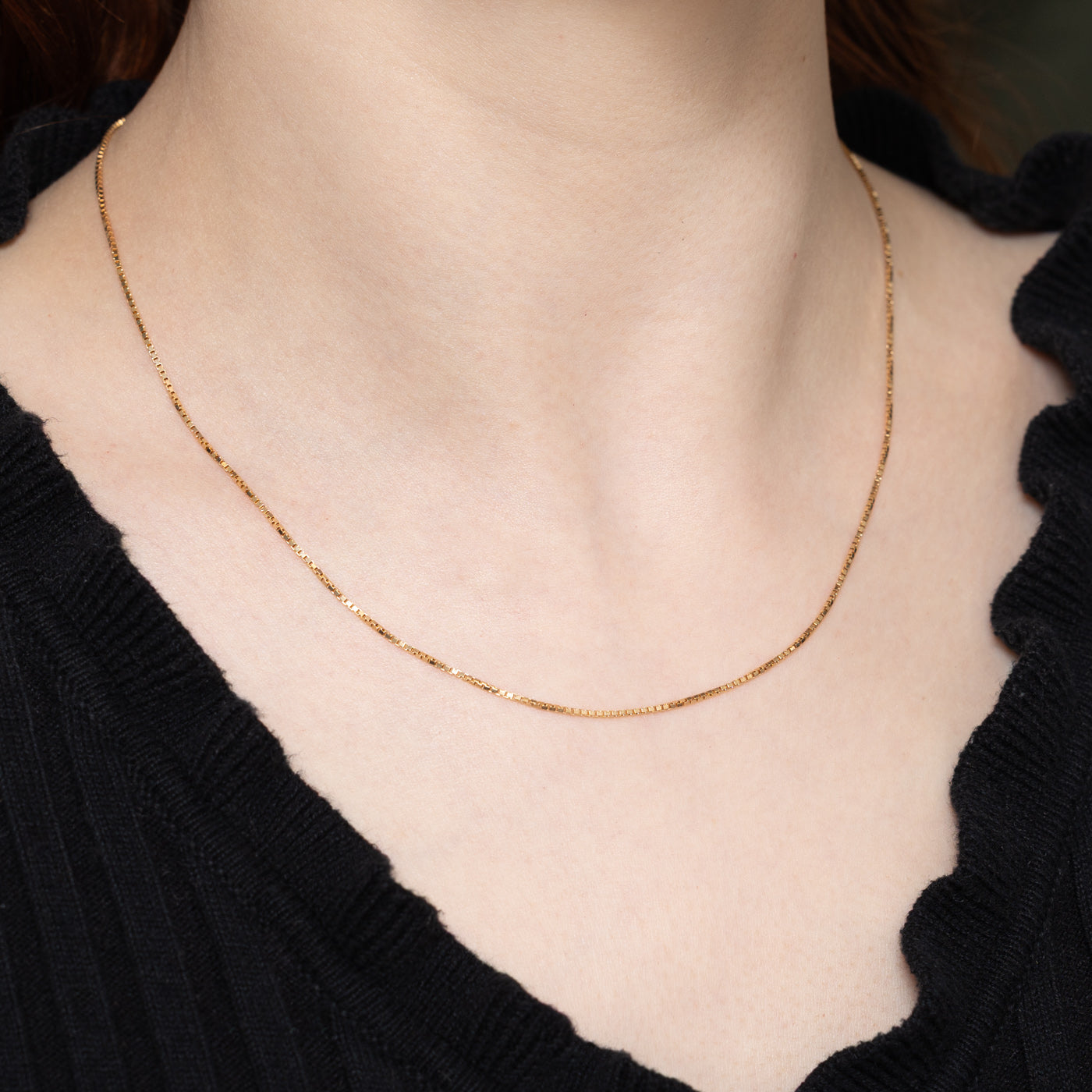 10K Yellow Gold Box Link Chain | 18"
